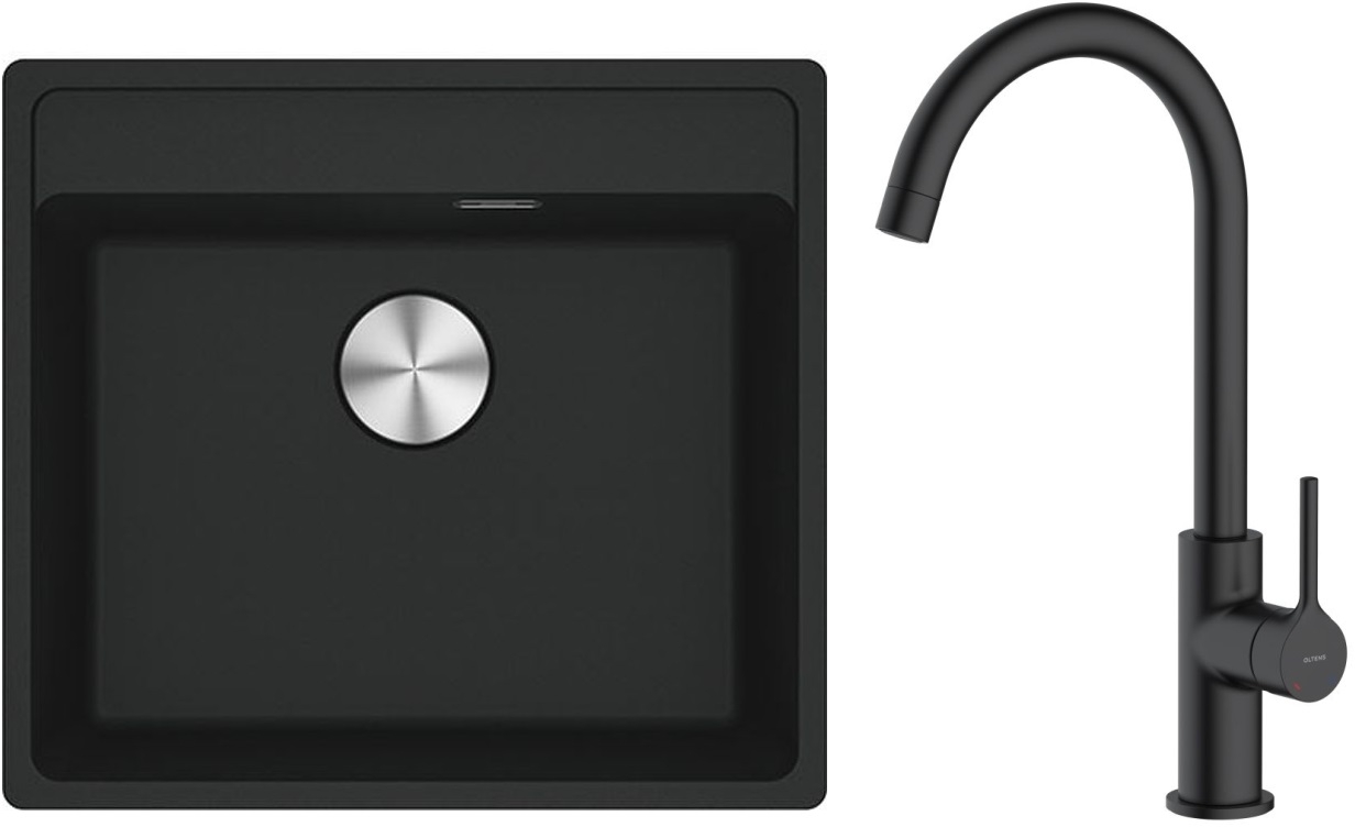 Conjunto fregadero de granito Franke Maris 114.0661.642, grifo de cocina Oltens Skafta 35206300