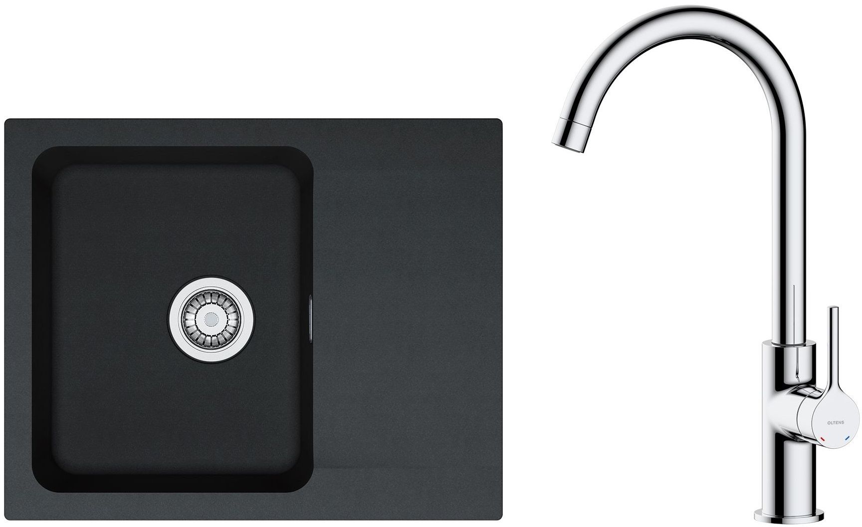 Conjunto fregadero Tectonite Franke Orion 114.0286.441, grifo de cocina Oltens Skafta 35206100