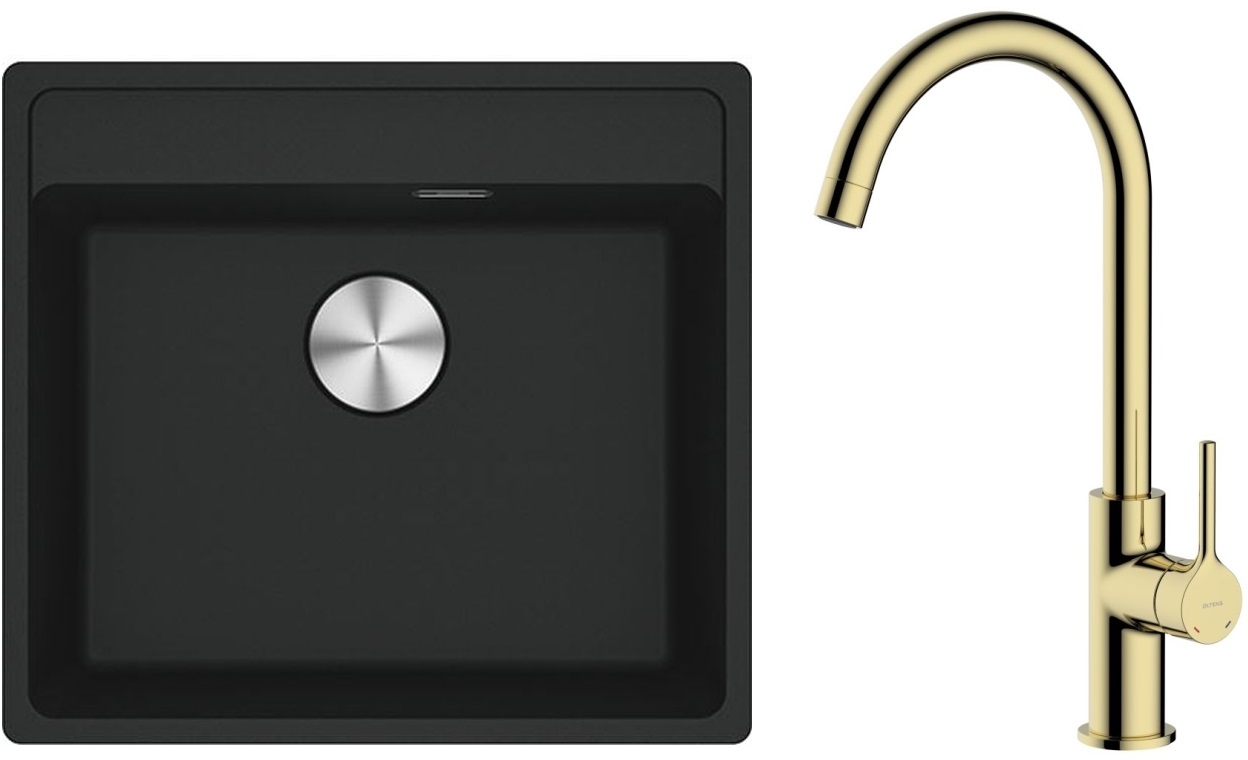Conjunto fregadero de granito Franke Maris 114.0661.642, grifo de cocina Oltens Skafta 35206800