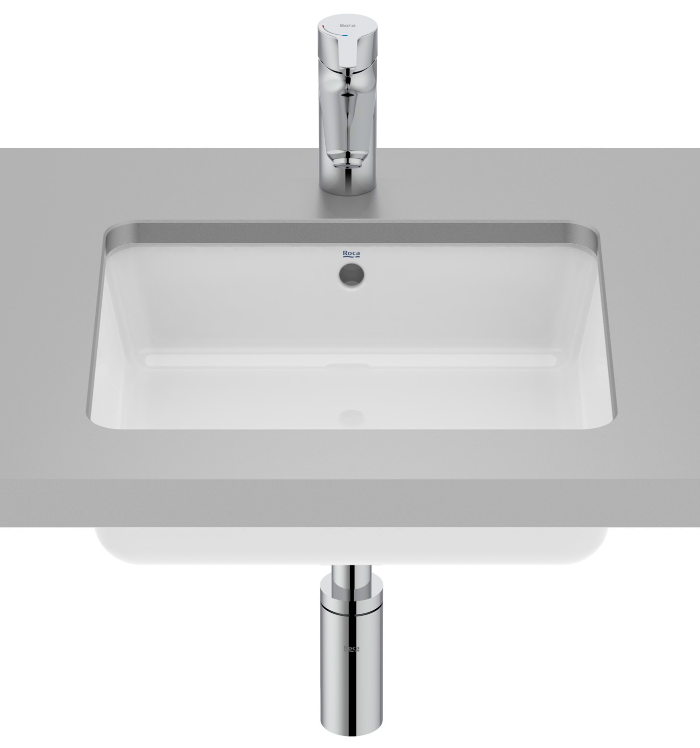 Roca Gap lavabo 45.2x40.2 cm rectangular bajo encimera blanco A3270YES00