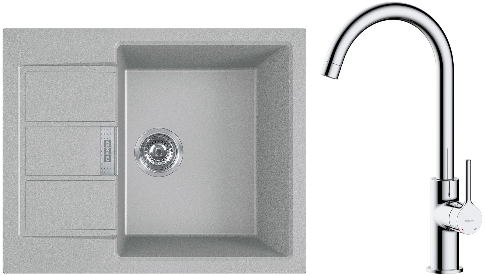 Conjunto fregadero Tectonite Franke Sirius 2.0 143.0618.668, grifo de cocina Oltens Skafta 35206100