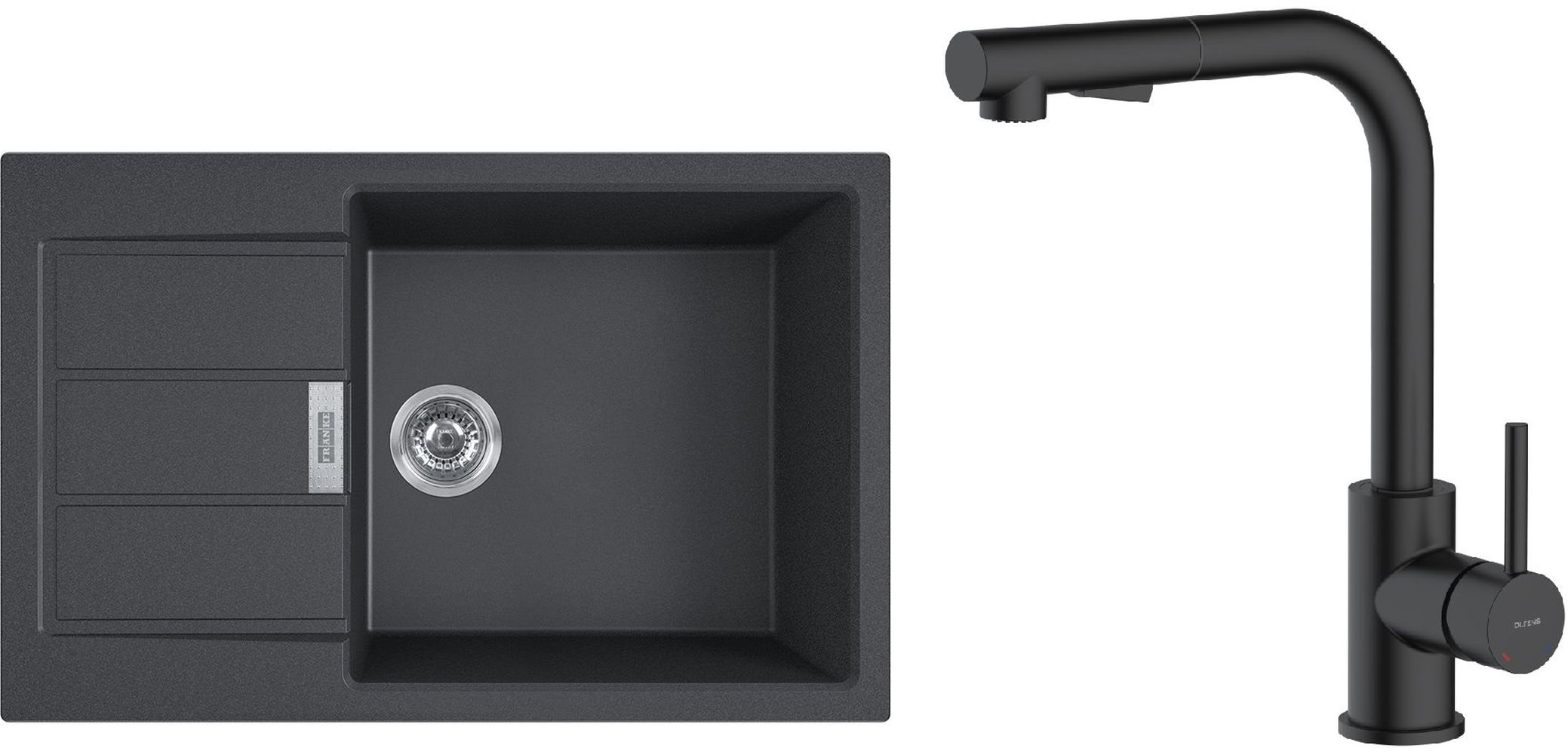 Conjunto grifo de cocina Oltens Myvat 35205300, fregadero Tectonite Franke Sirius 2.0 143.0618.577