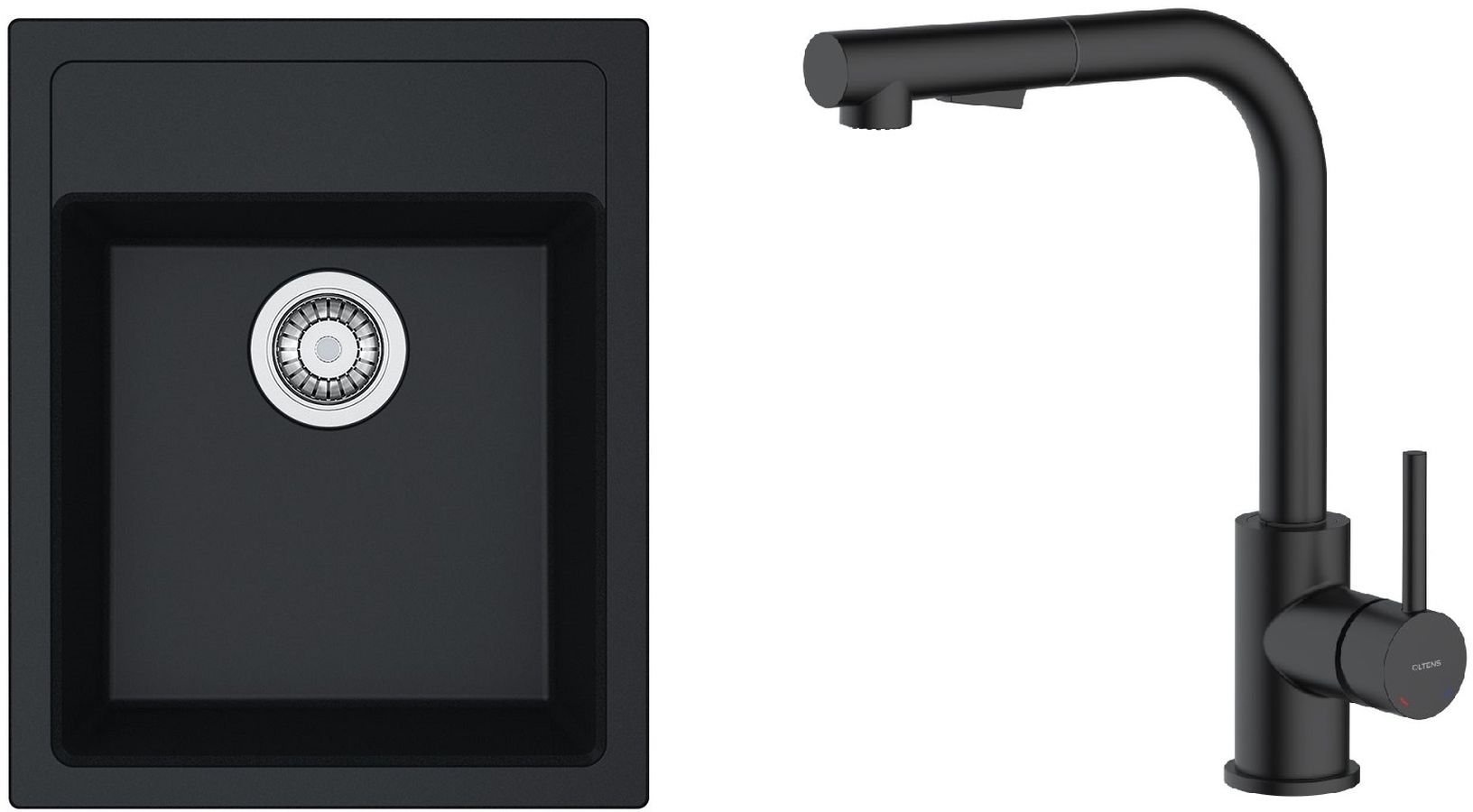 Conjunto grifo de cocina Oltens Myvat 35205300, fregadero Tectonite Franke Sirius 114.0496.104