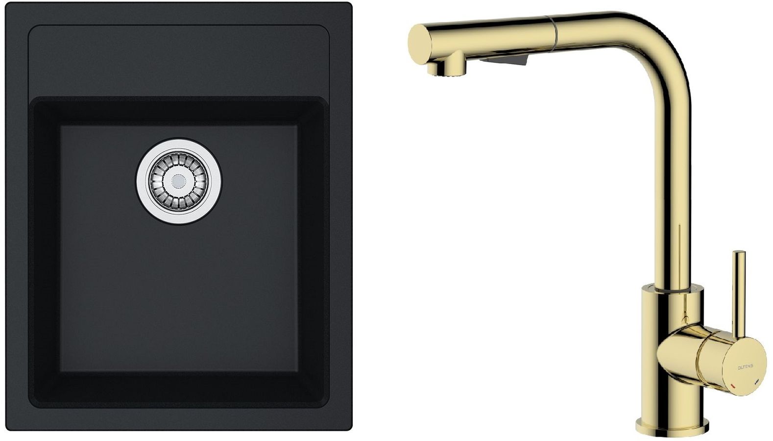 Conjunto grifo de cocina Oltens Myvat 35205800, fregadero Tectonite Franke Sirius 114.0496.104