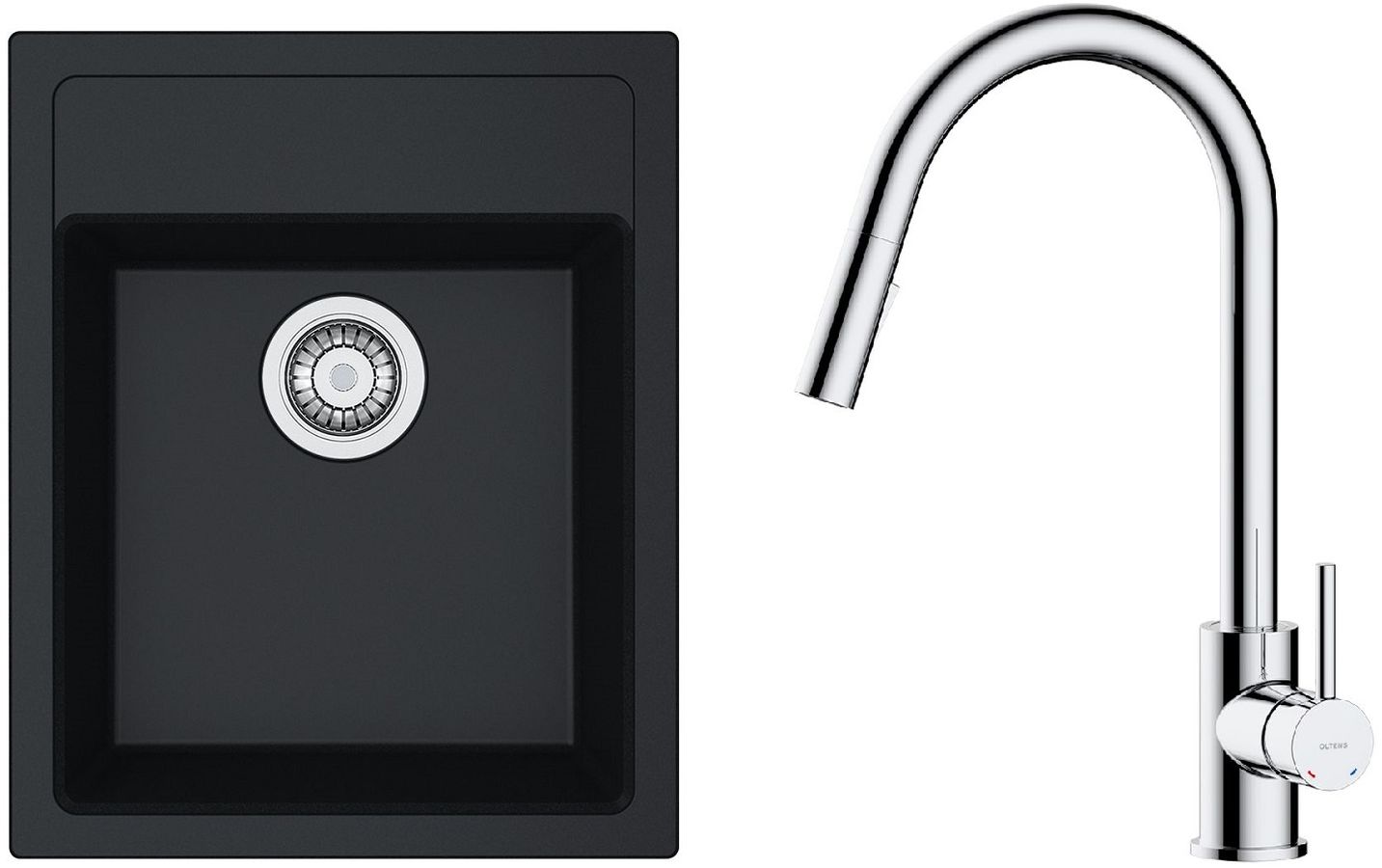 Conjunto fregadero Tectonite Franke Sirius 114.0496.104, grifo de cocina Oltens Litla 35204100