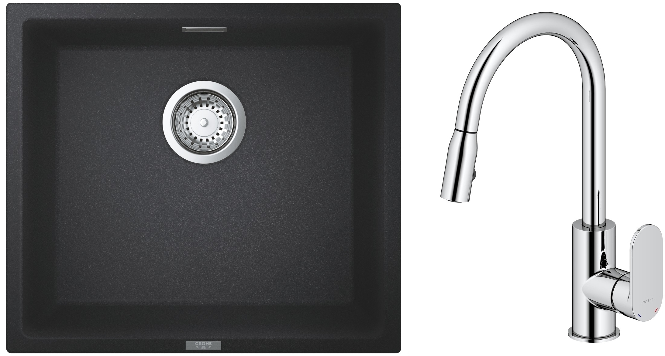 Conjunto fregadero de granito Grohe K700 31653AP0, grifo de cocina Oltens Lista 35202100