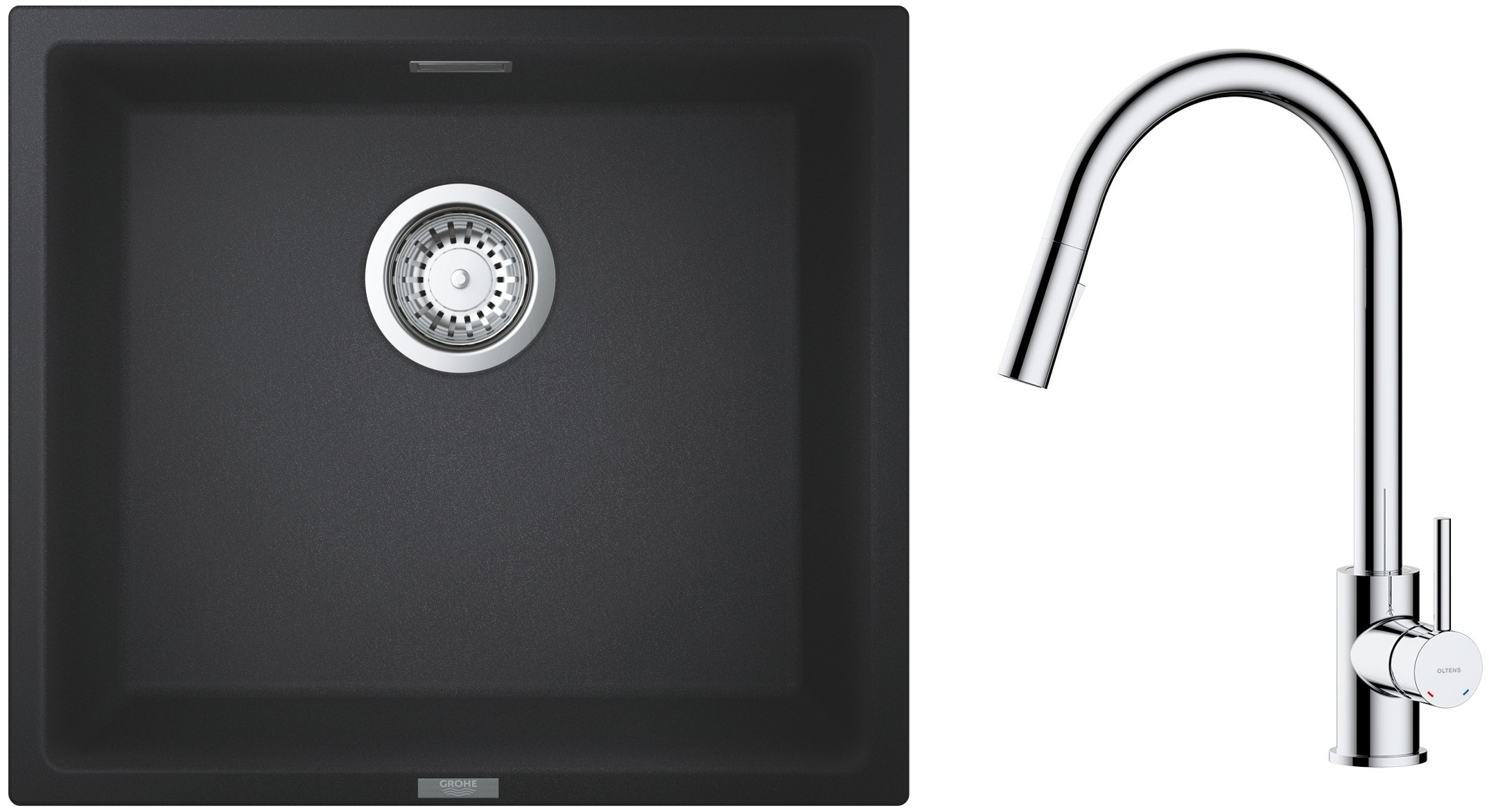 Conjunto fregadero de granito Grohe K700 31653AP0, grifo de cocina Oltens Litla 35204100