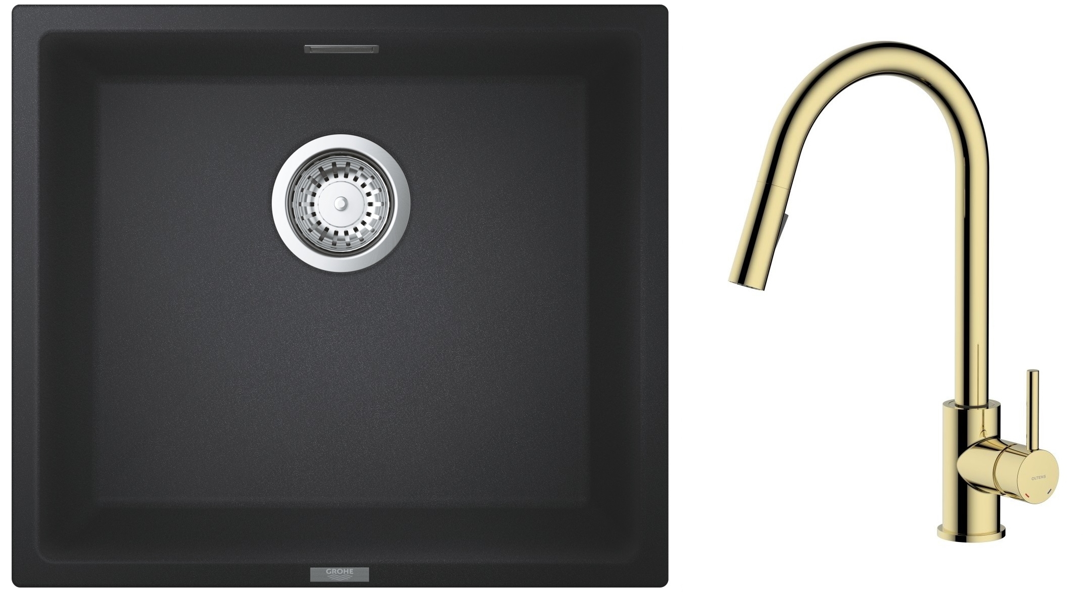 Conjunto fregadero de granito Grohe K700 31653AP0, grifo de cocina Oltens Litla 35204800