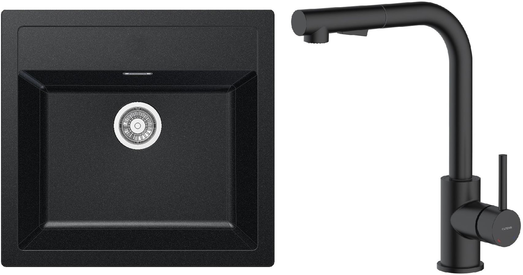 Conjunto grifo de cocina Oltens Myvat 35205300, fregadero Tectonite Franke Sirius 114.0205.049