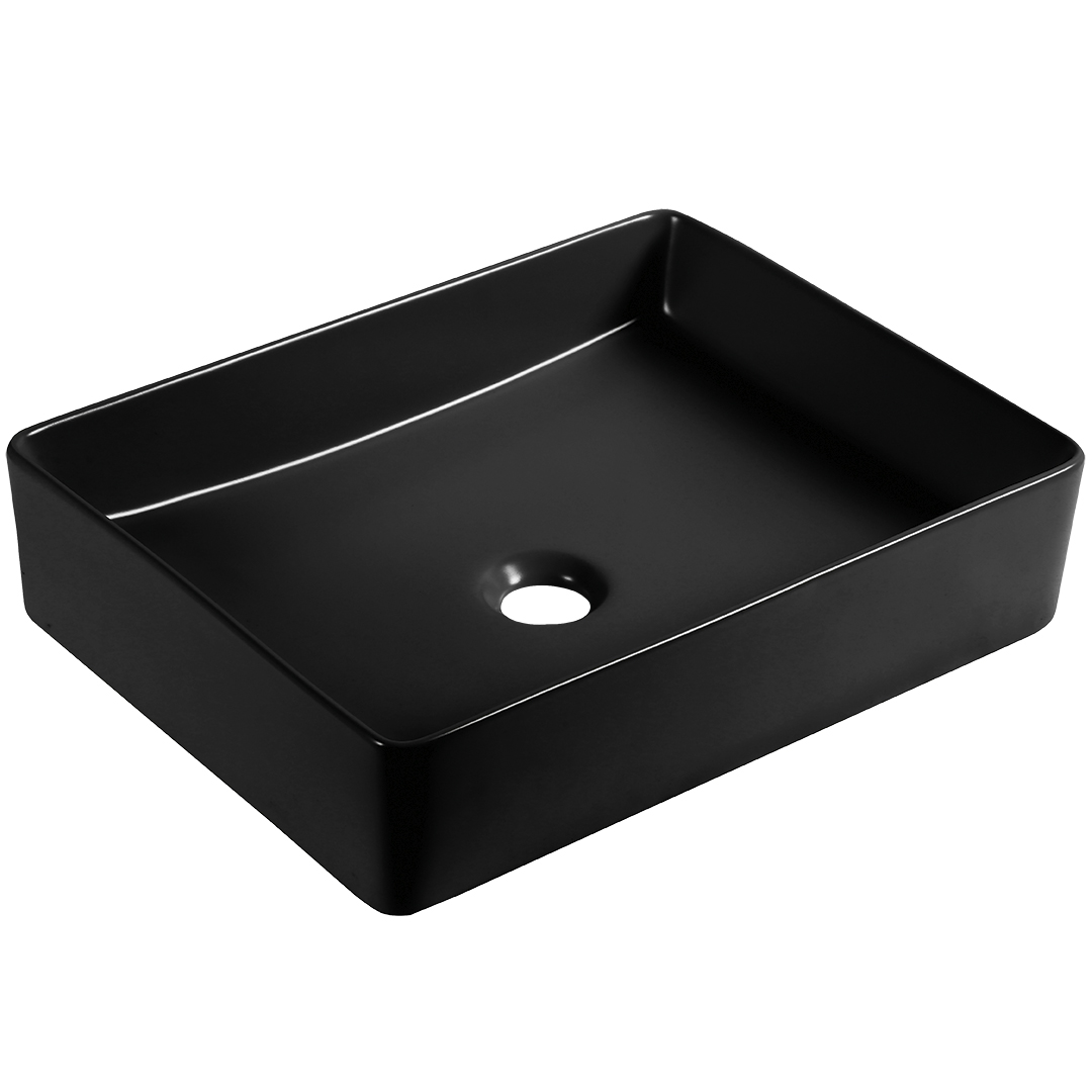 Laveo Kvadrato lavabo 47x36 cm rectangular sobre encimera negro VUKB247