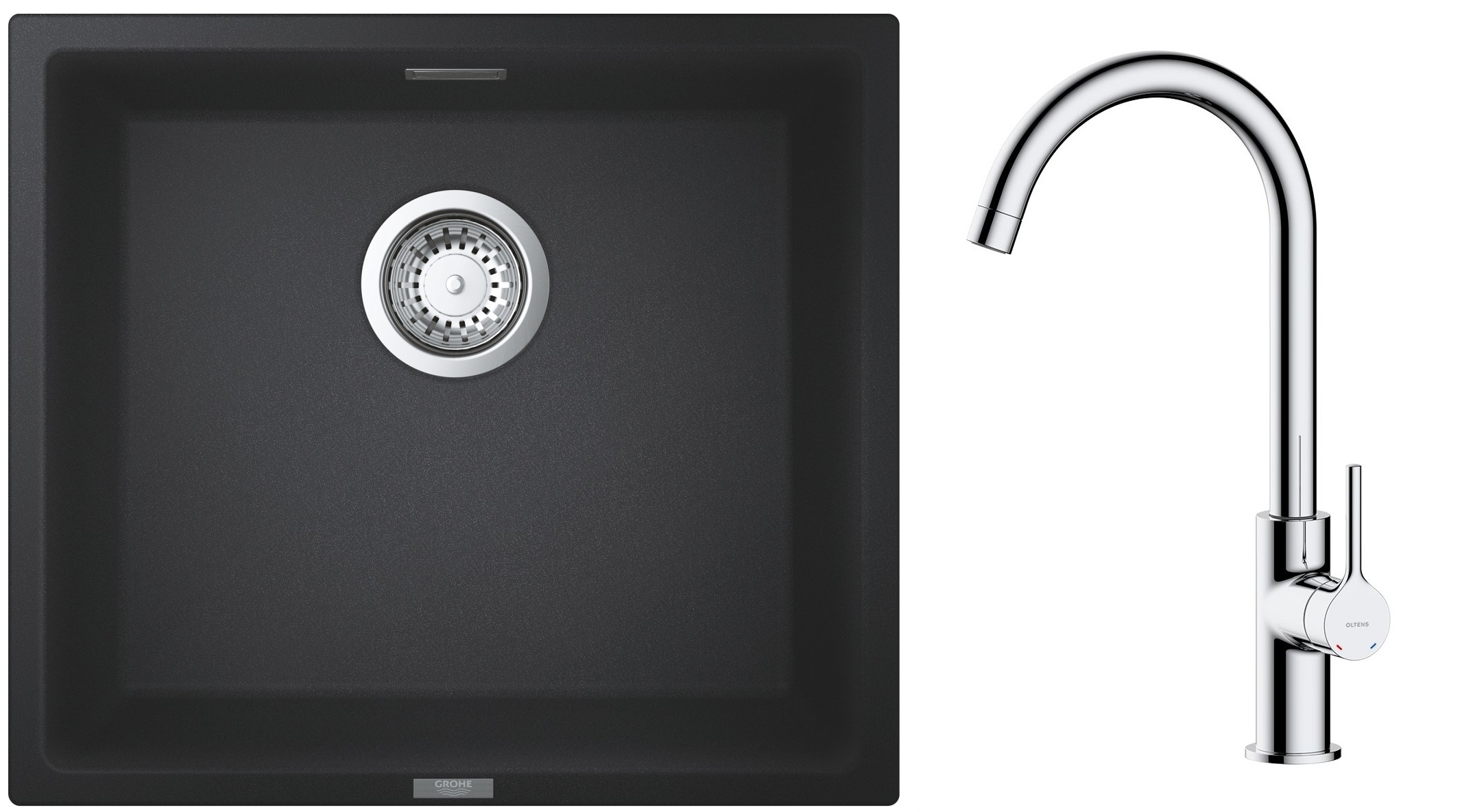 Conjunto fregadero de granito Grohe K700 31653AP0, grifo de cocina Oltens Skafta 35206100
