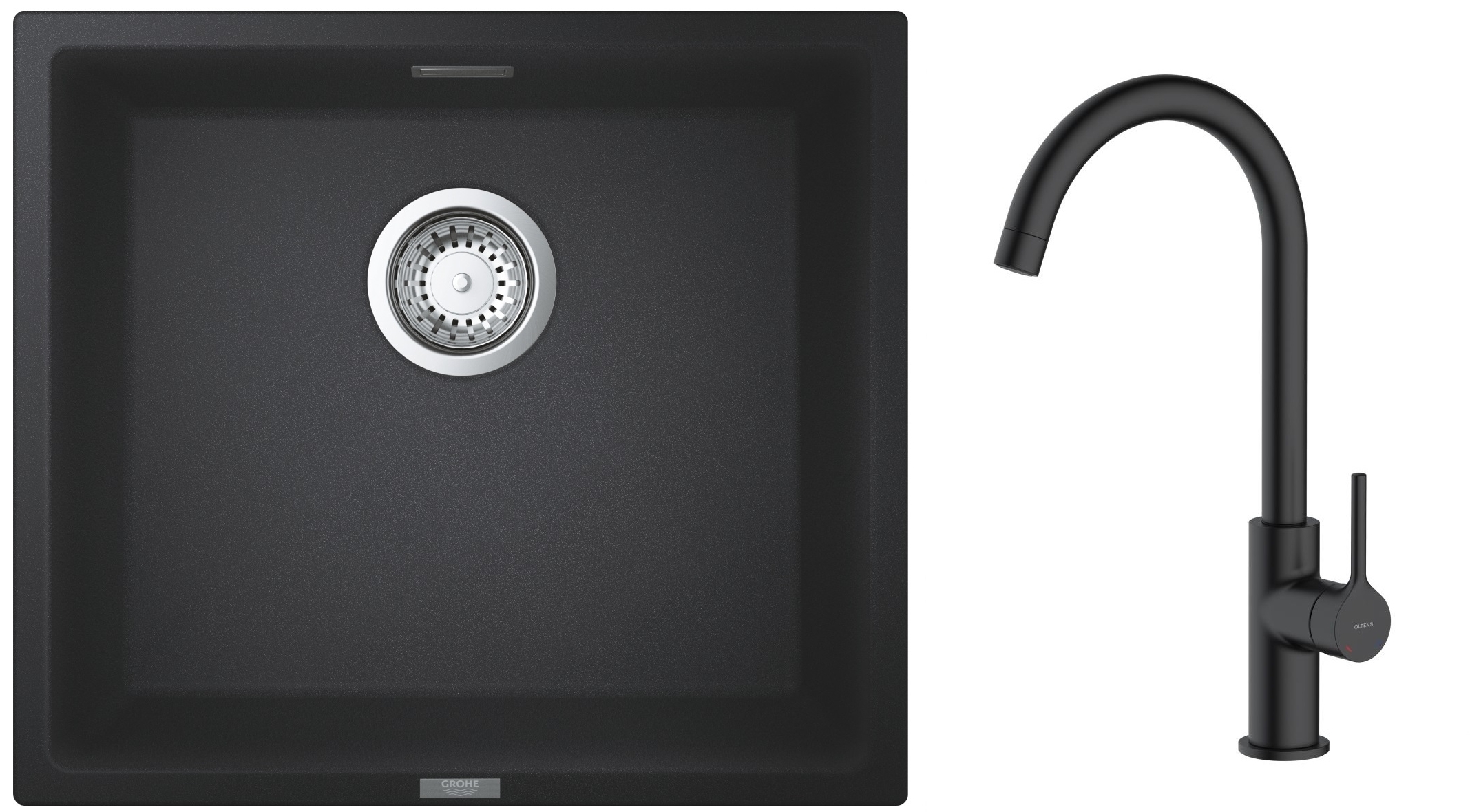Conjunto fregadero de granito Grohe K700 31653AP0, grifo de cocina Oltens Skafta 35206300