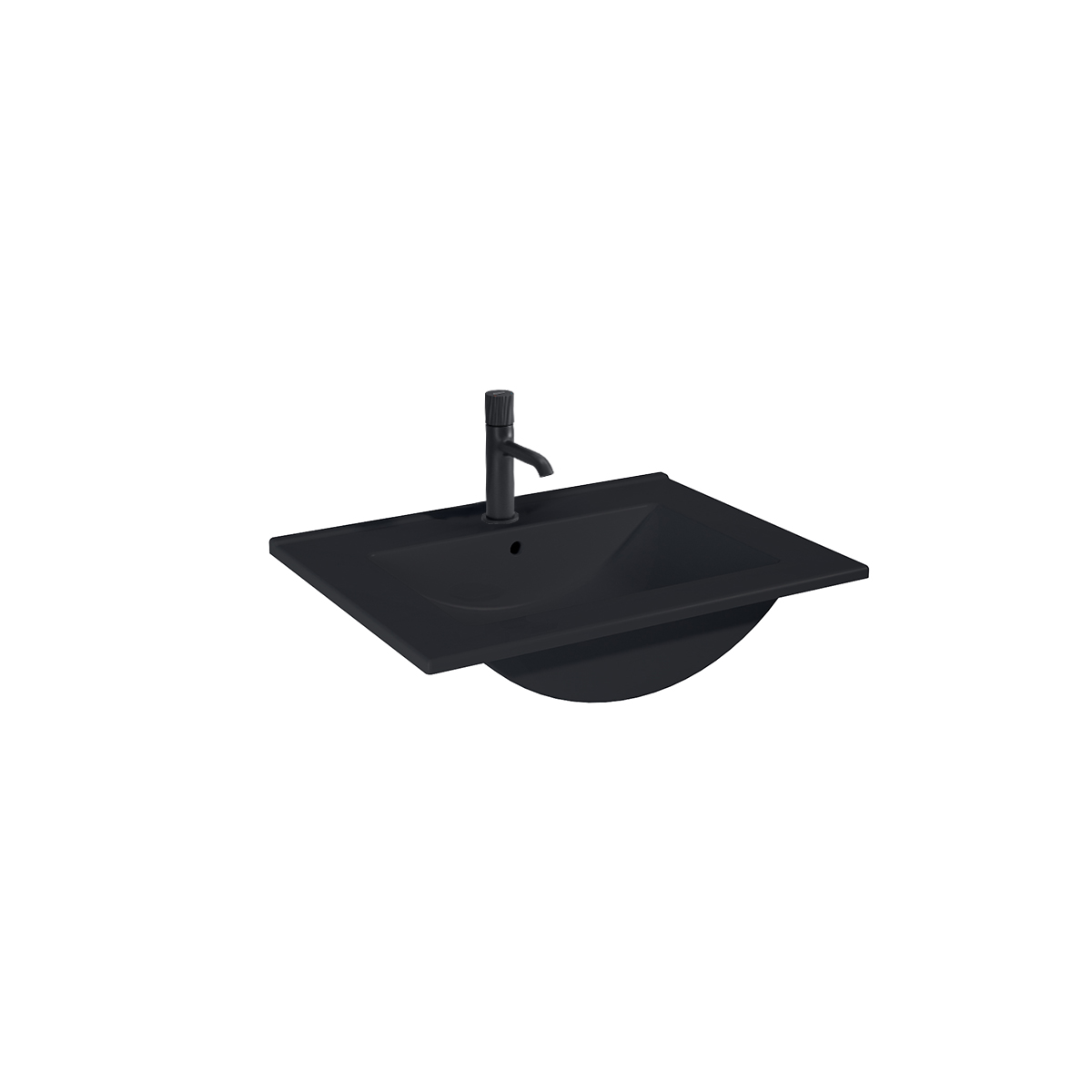 Oltens Vernal lavabo 61x46 cm rectangular para mueble negro 41205300