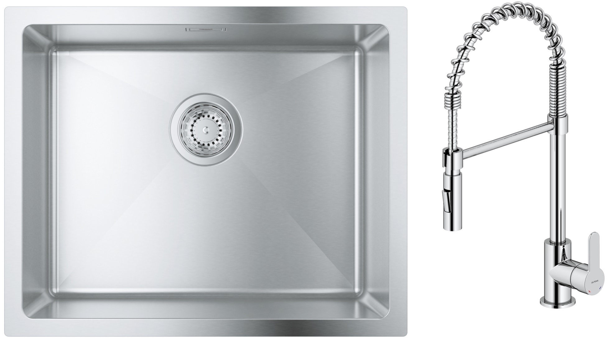 Conjunto fregadero de acero Grohe K700 31574SD1, grifo de cocina Oltens Duf 35203100