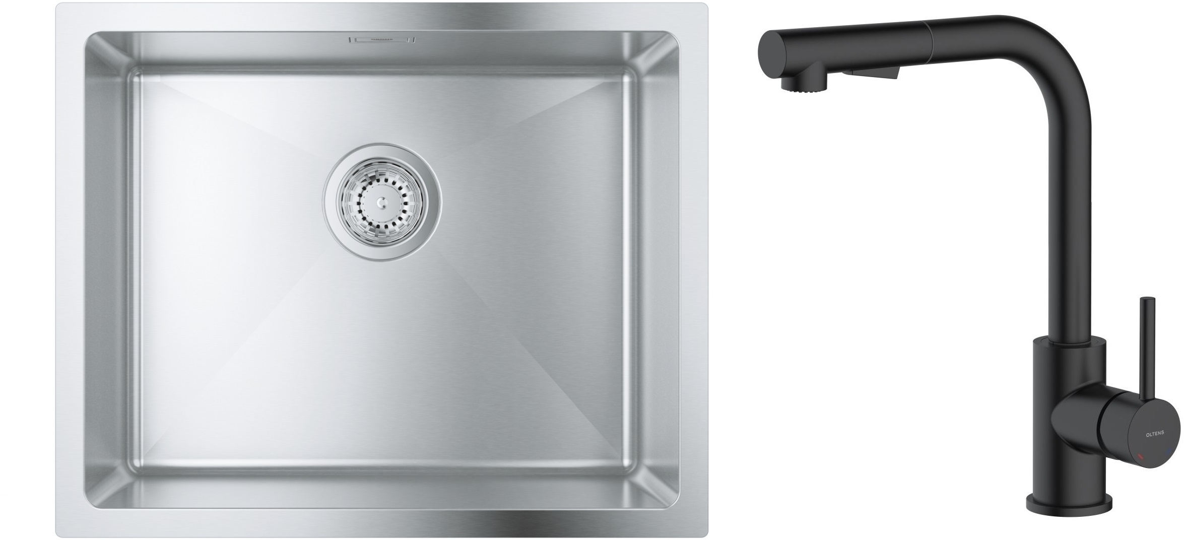 Conjunto fregadero de acero Grohe K700 31574SD1, grifo de cocina Oltens Myvat 35205300