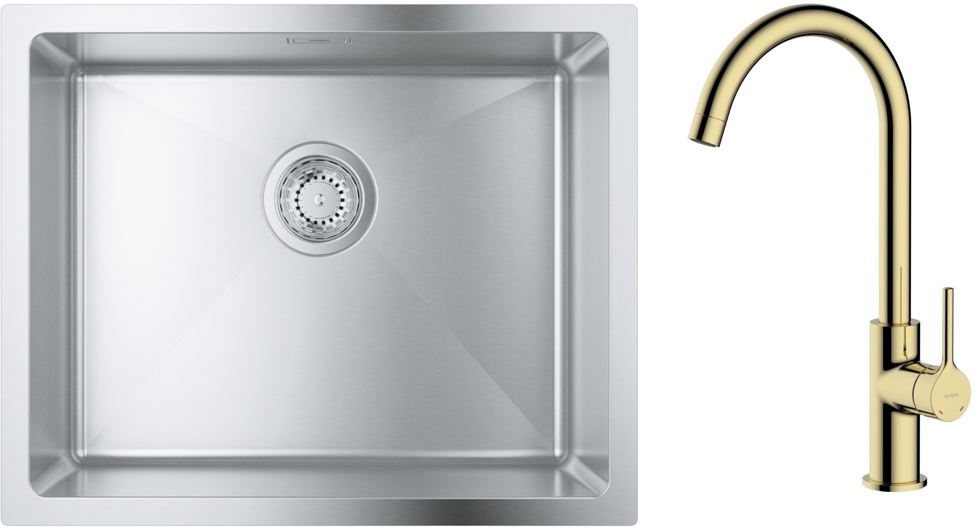 Conjunto fregadero de acero Grohe K700 31574SD1, grifo de cocina Oltens Skafta 35206800