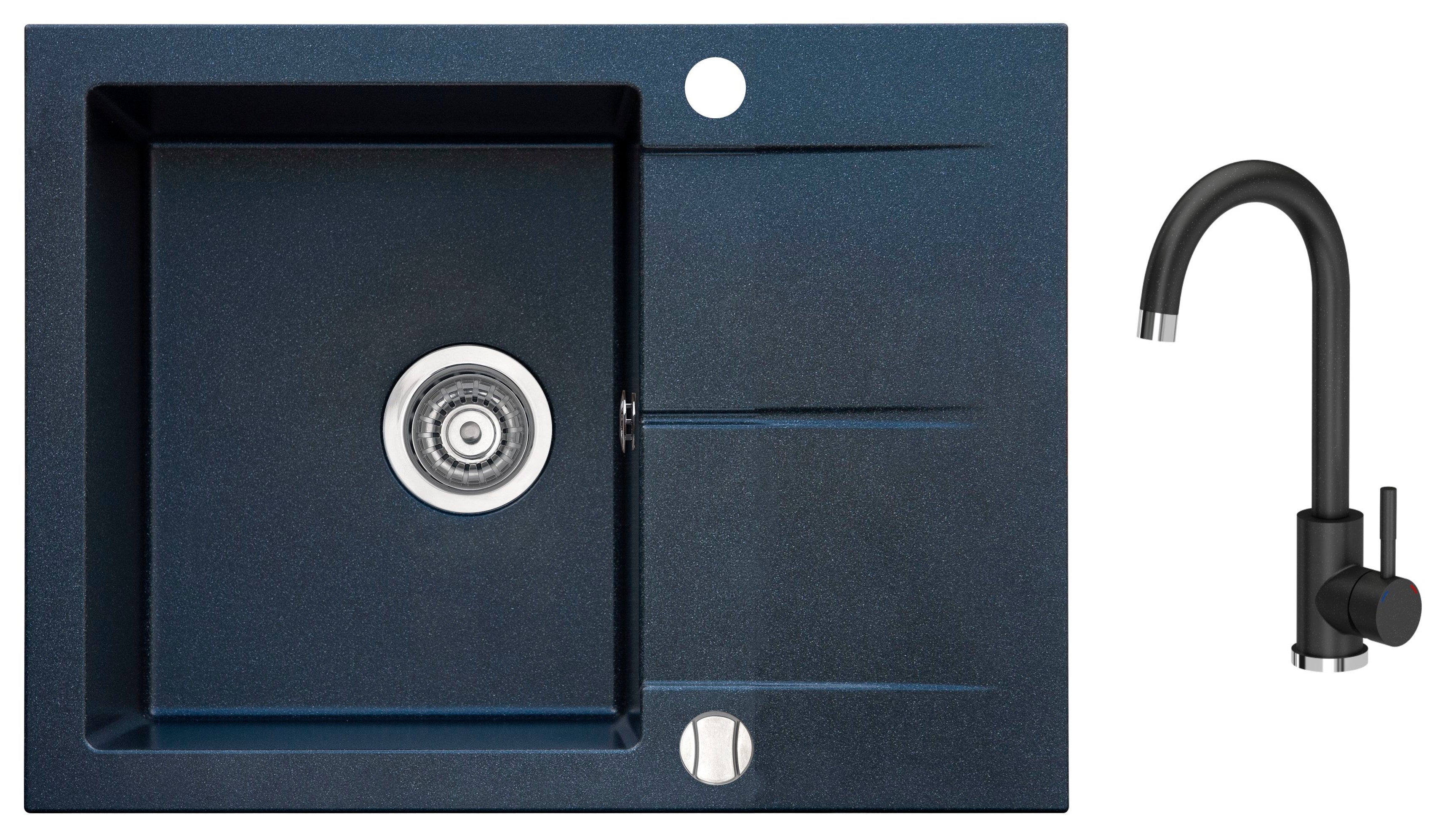 iceBerg San fregadero con grifo negro/negro ZZB1411ABM