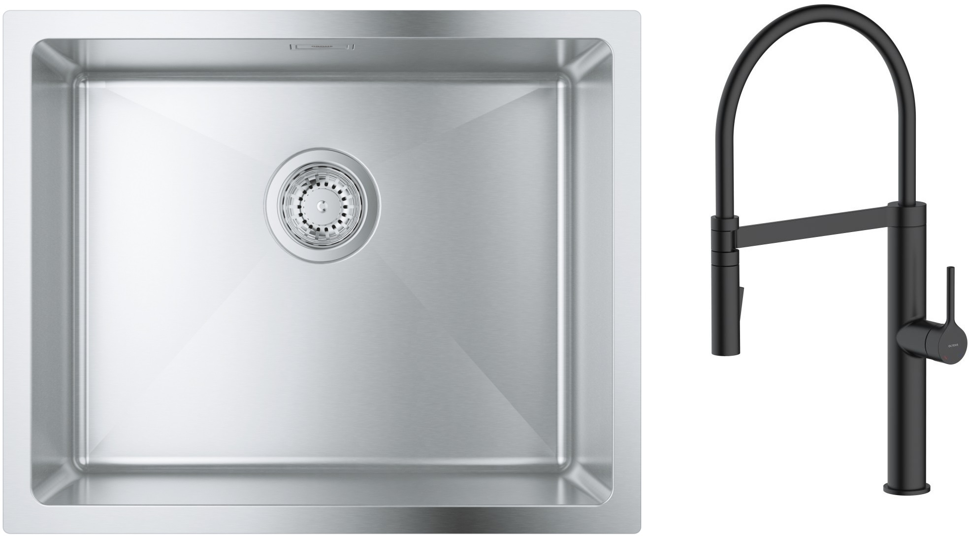 Conjunto grifo de cocina Oltens Borga 35207300, fregadero de acero Grohe K700 31574SD1