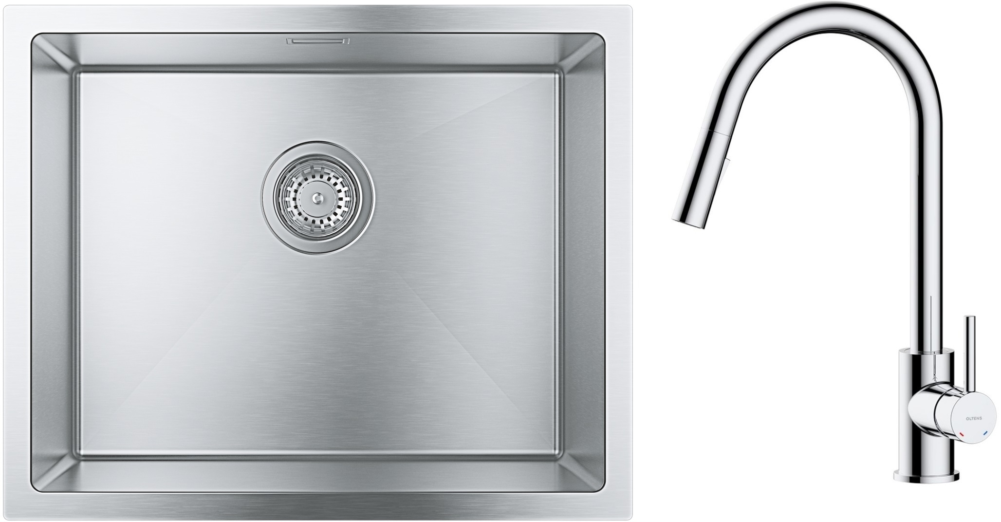 Conjunto fregadero de acero Grohe K700 31726SD0, grifo de cocina Oltens Litla 35204100