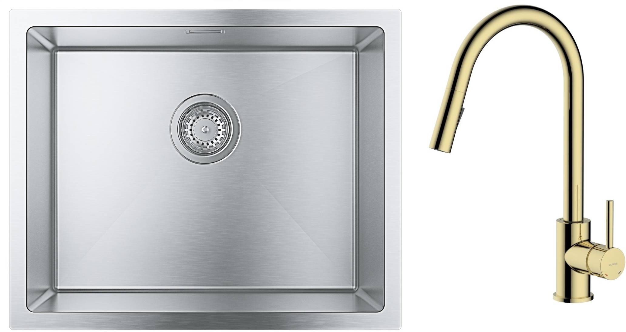 Conjunto fregadero de acero Grohe K700 31726SD0, grifo de cocina Oltens Litla 35204800
