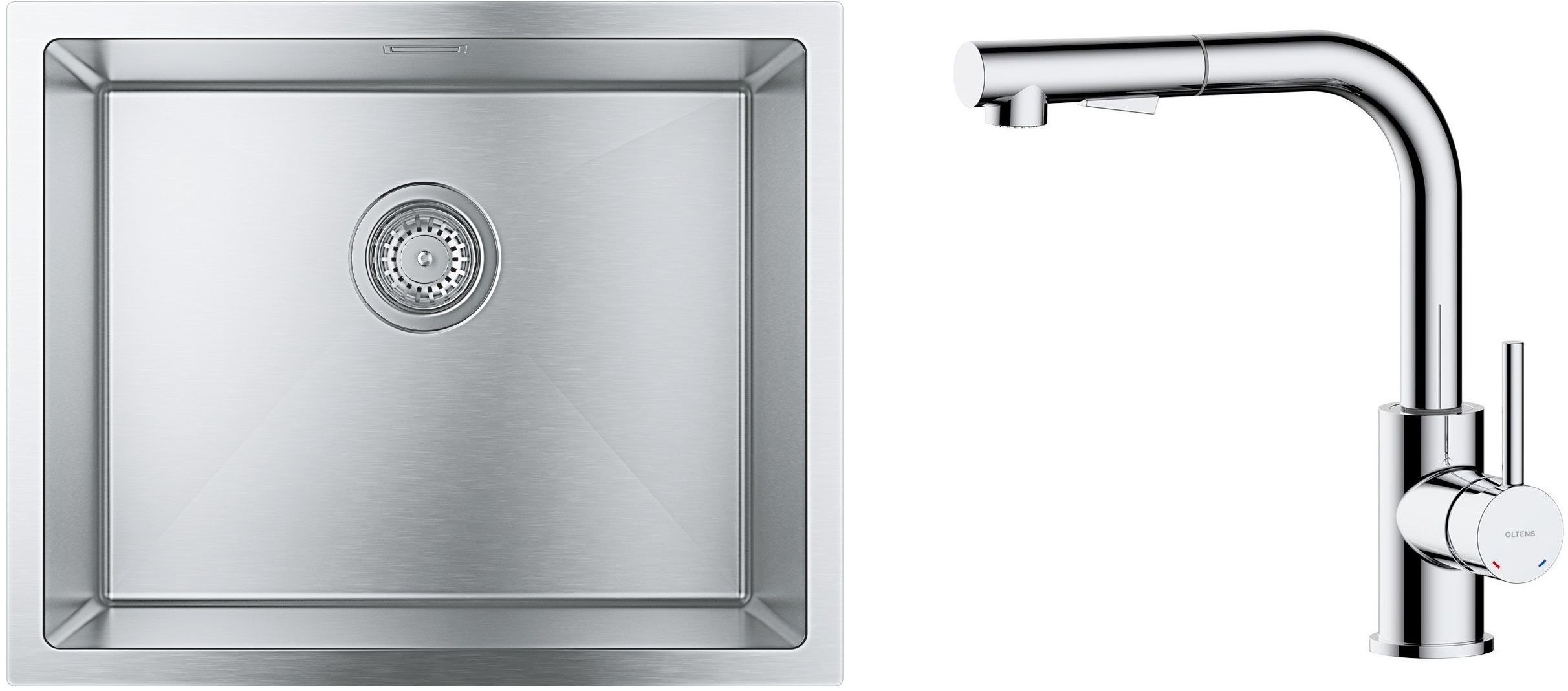 Conjunto fregadero de acero Grohe K700 31726SD0, grifo de cocina Oltens Myvat 35205100