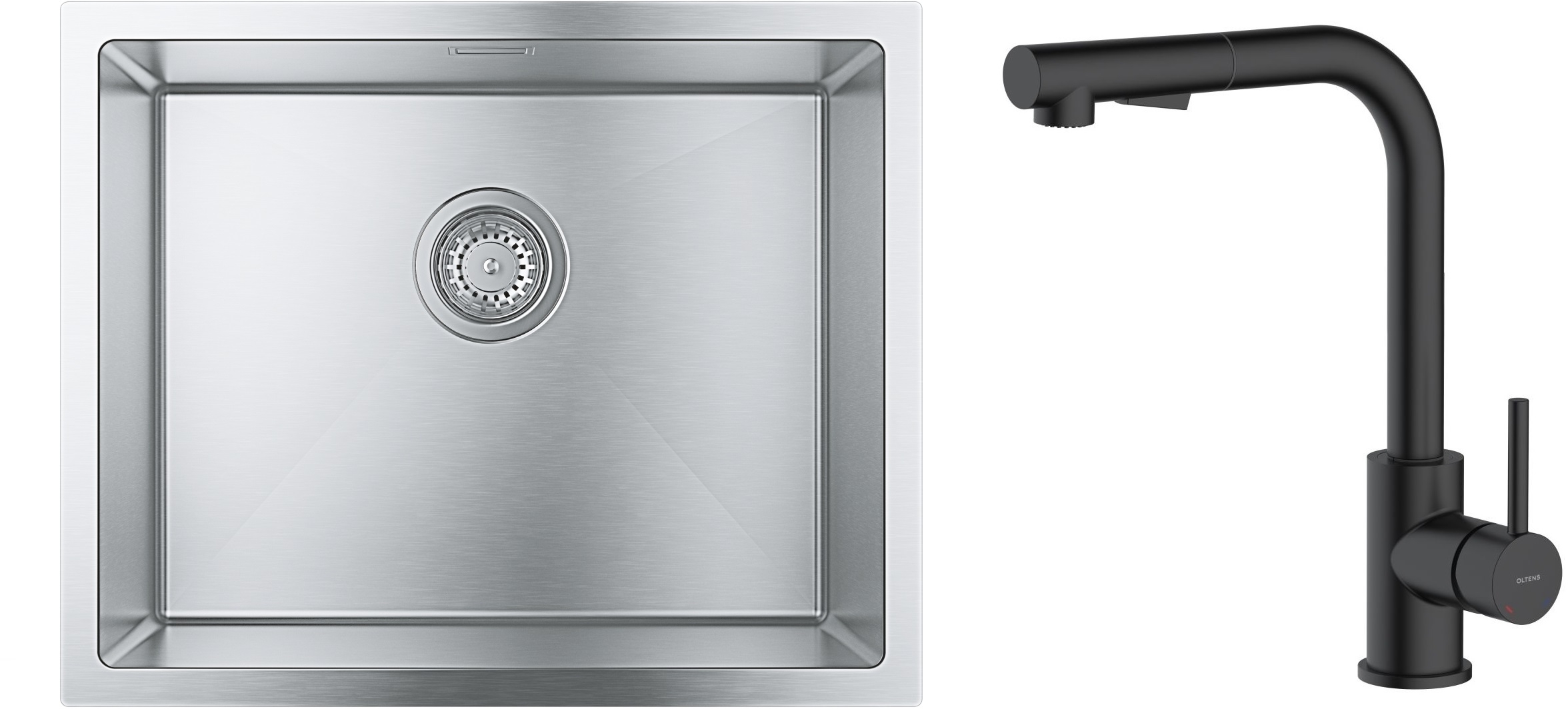 Conjunto fregadero de acero Grohe K700 31726SD0, grifo de cocina Oltens Myvat 35205300