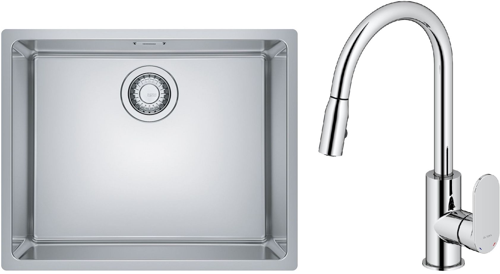 Conjunto fregadero de acero Franke Maris 122.0525.271, grifo de cocina Oltens Lista 35202100