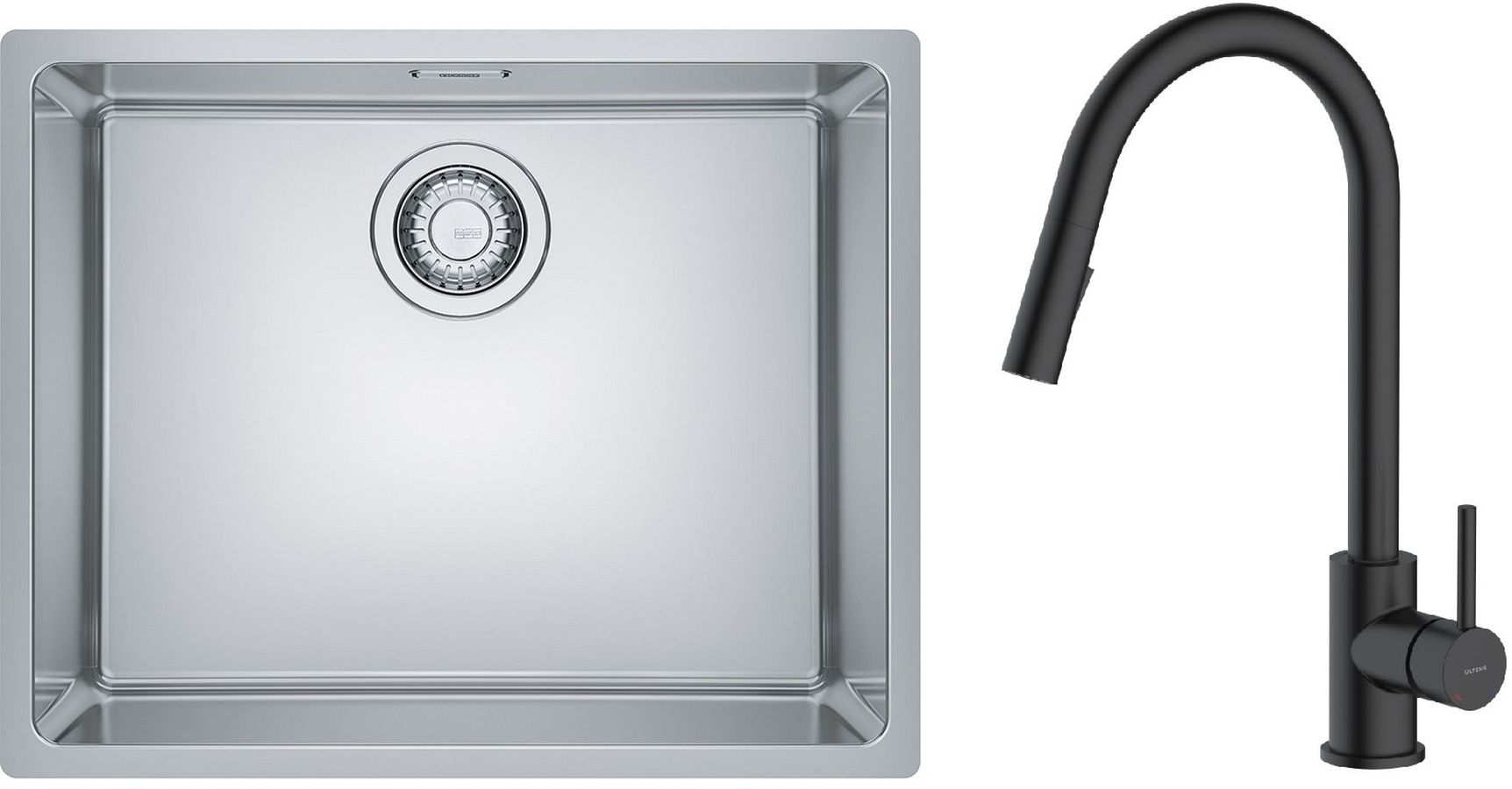 Conjunto fregadero de acero Franke Maris 122.0525.271, grifo de cocina Oltens Litla 35204300
