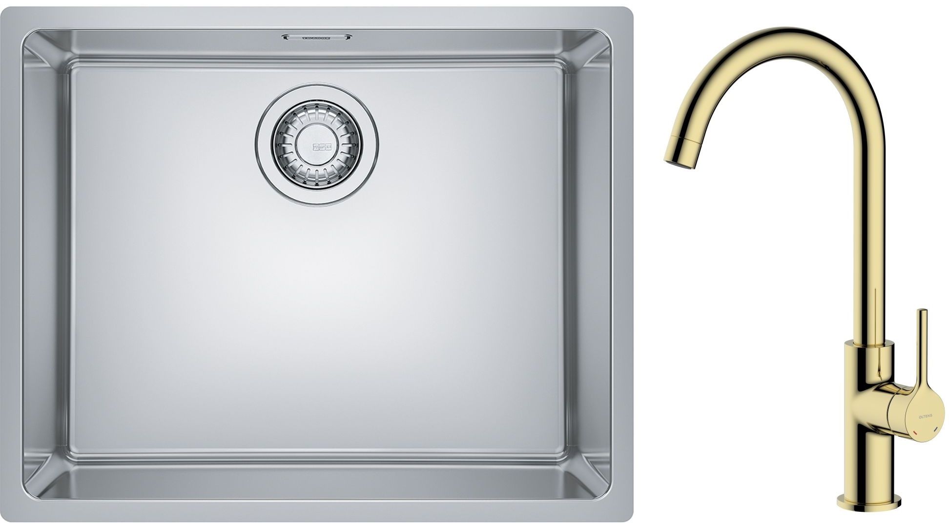 Conjunto fregadero de acero Franke Maris 122.0525.271, grifo de cocina Oltens Skafta 35206800