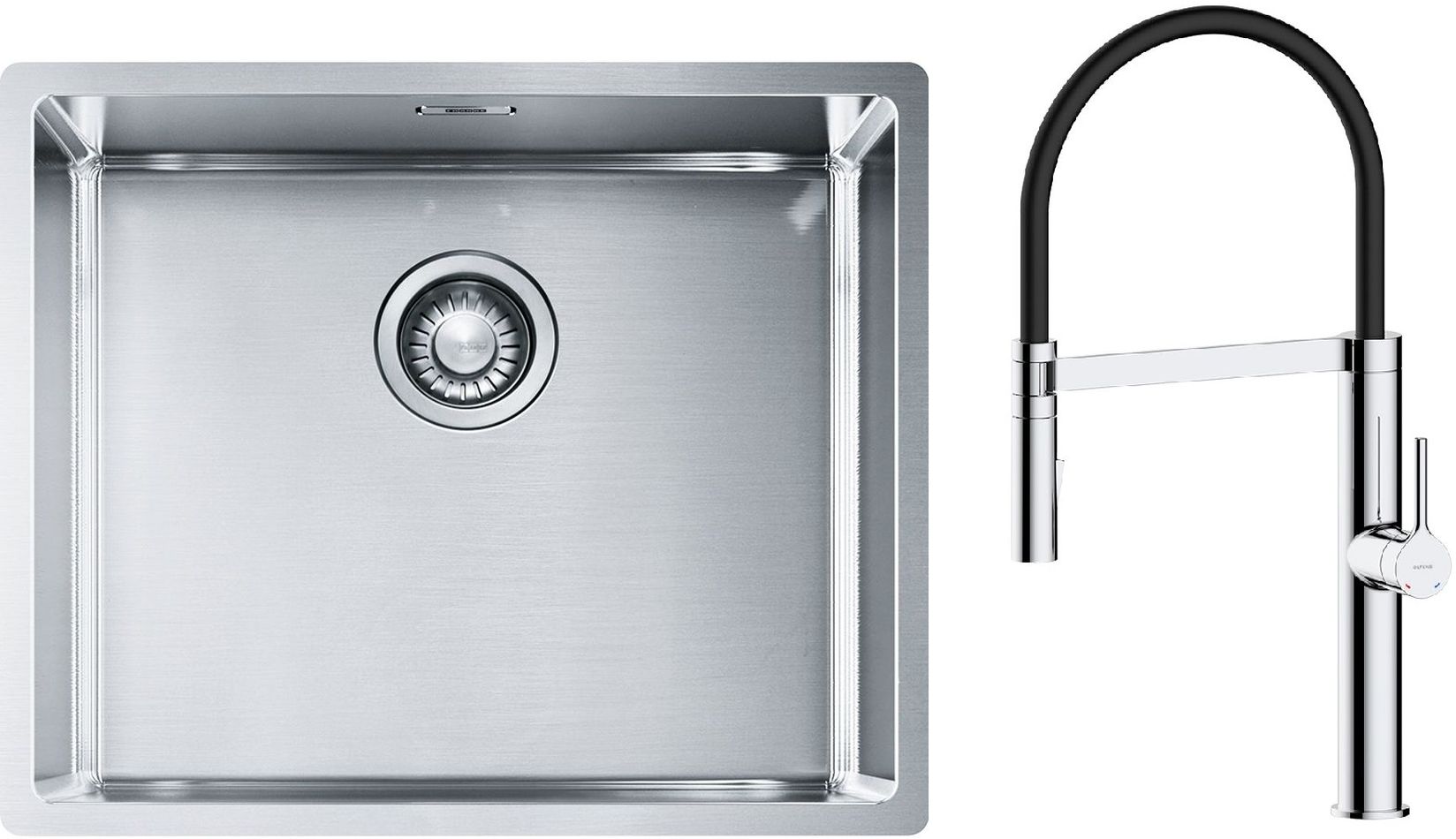 Conjunto fregadero de acero Franke Box 127.0453.656, grifo de cocina Oltens Borga 35207100