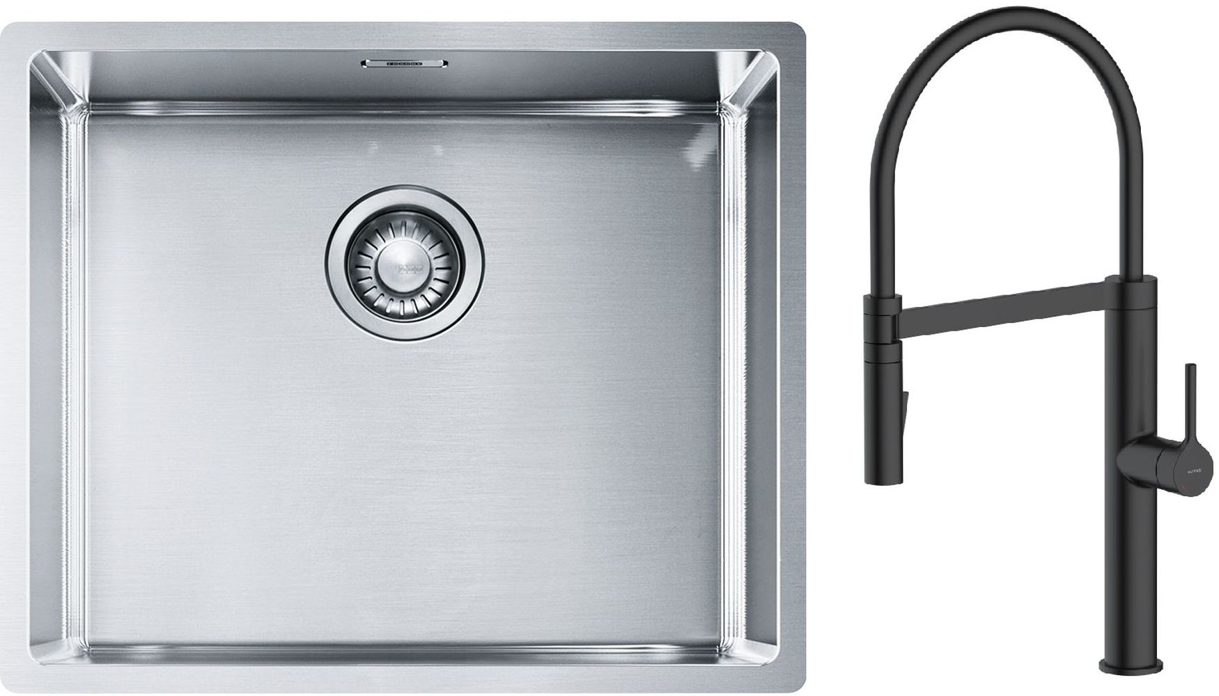 Conjunto fregadero de acero Franke Box 127.0453.656, grifo de cocina Oltens Borga 35207300
