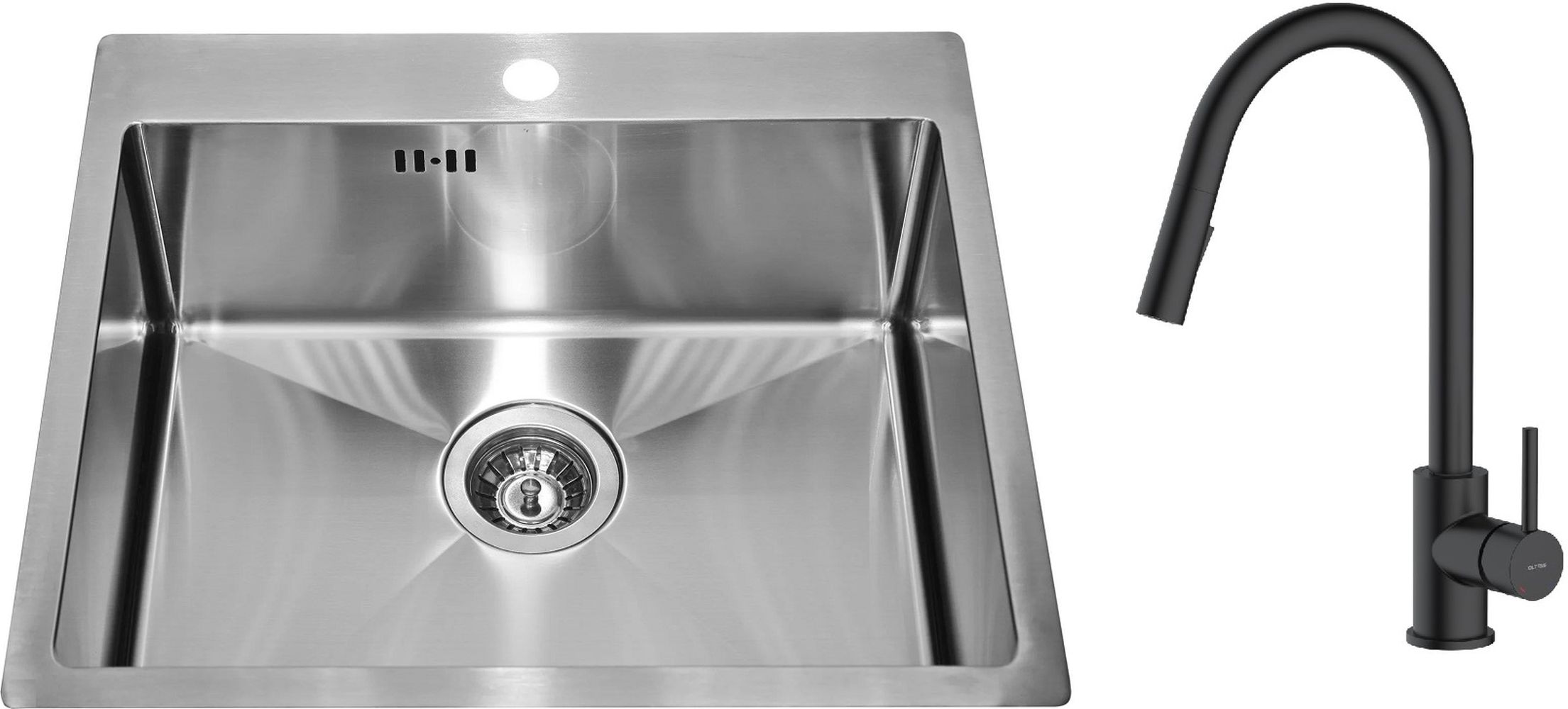 Conjunto fregadero de acero Genesis Concept 1124382, grifo de cocina Oltens Litla 35204300