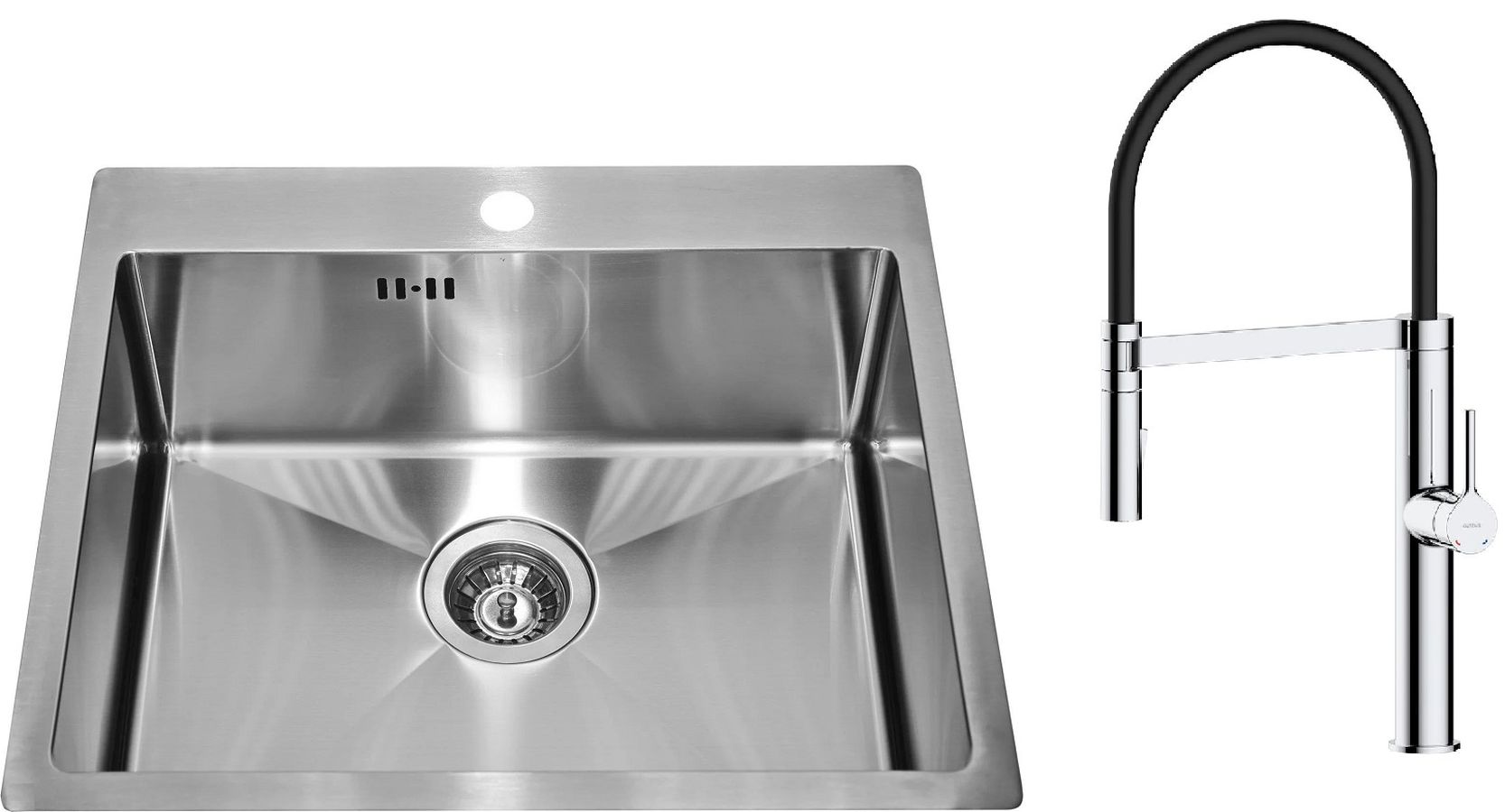 Conjunto fregadero de acero Alveus Concept 1124382, grifo de cocina Oltens Borga 35207100