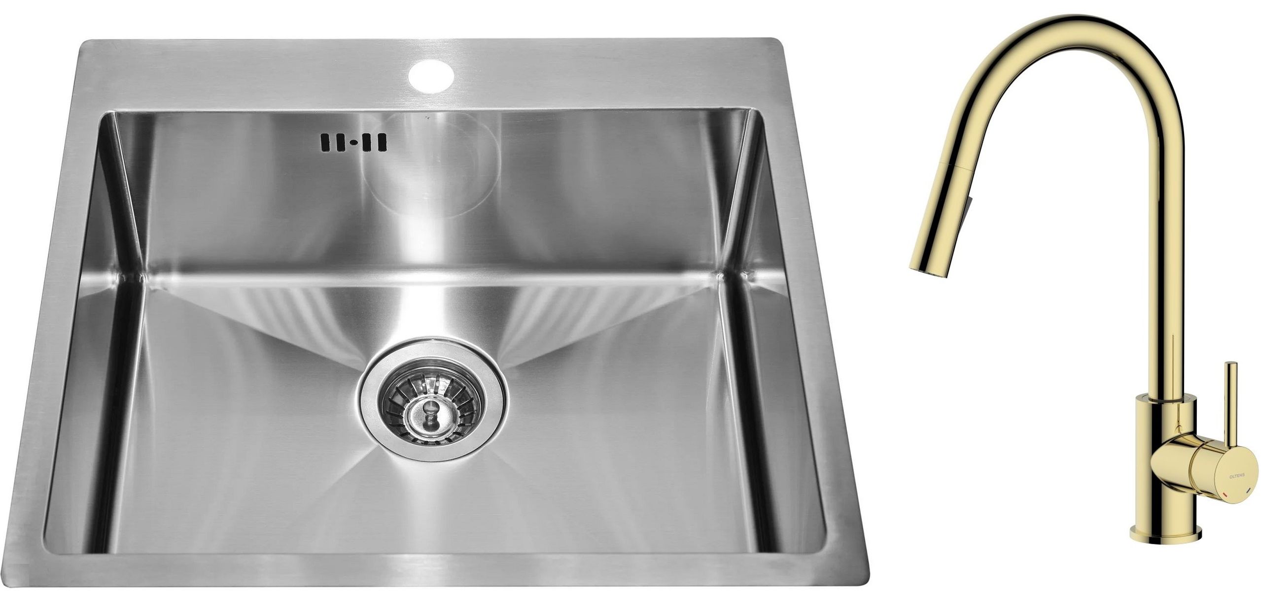 Conjunto fregadero de acero Alveus Concept 1124382, grifo de cocina Oltens Litla 35204800