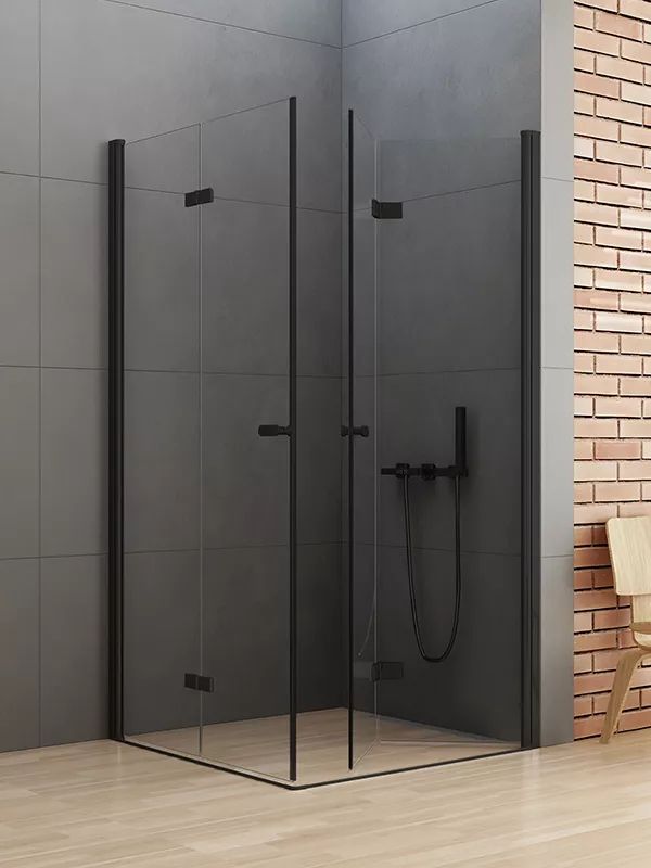 New Trendy New Soleo Black cabina de ducha 100x100 cm cuadrada negro mate/vidrio transparente D-0236A/D-0240A