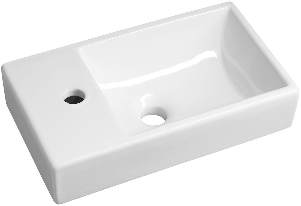 Sapho Minos lavabo 45x26 cm rectangular clásico blanco 4757