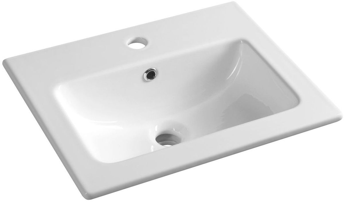Sapho Practico lavabo 50x40 cm rectangular para mueble blanco 44050