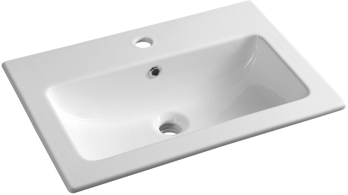 Sapho Practico lavabo 60x40 cm rectangular para mueble blanco brillante 44060