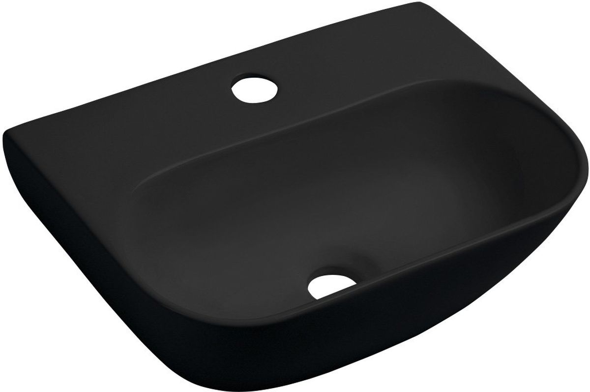 Sapho Small lavabo 42x29 cm semicircular clásico negro AR265B