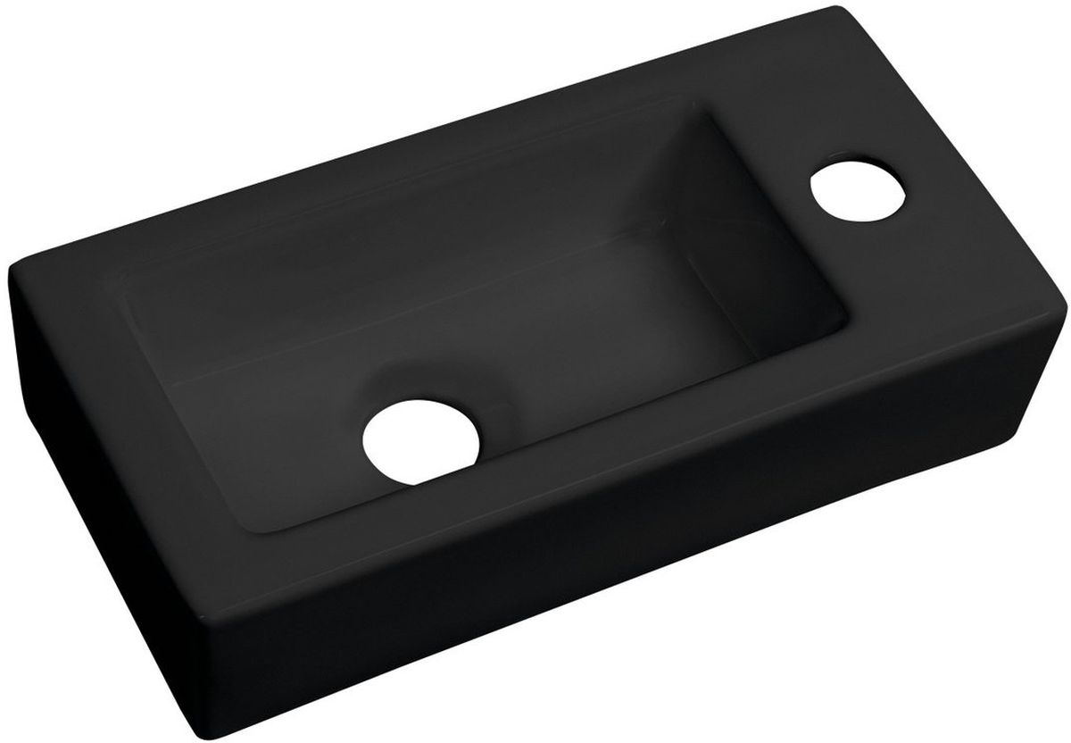 Sapho Small lavabo 37x18 cm rectangular clásico-sobre encimera negro AR495B