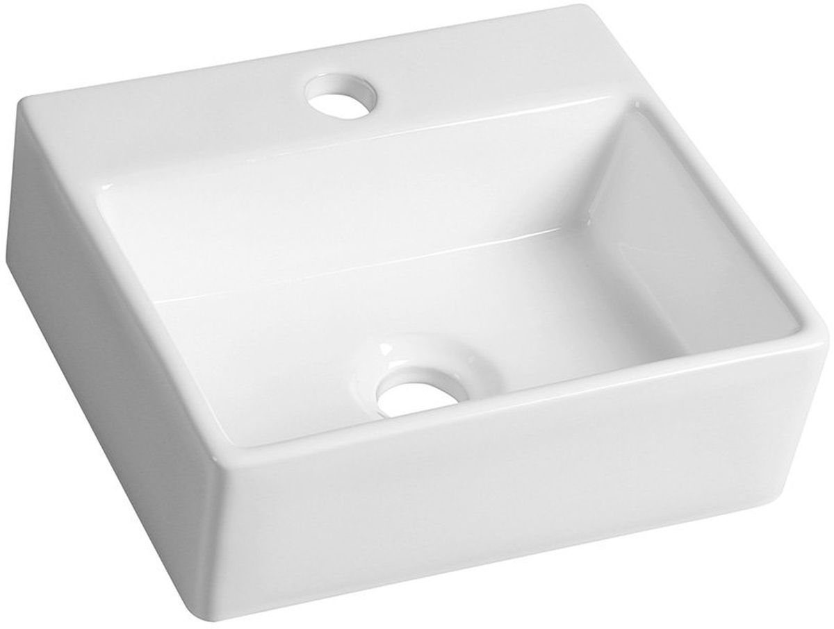 Sapho Small lavabo 33.5x29 cm rectangular clásico-sobre encimera blanco BH7002