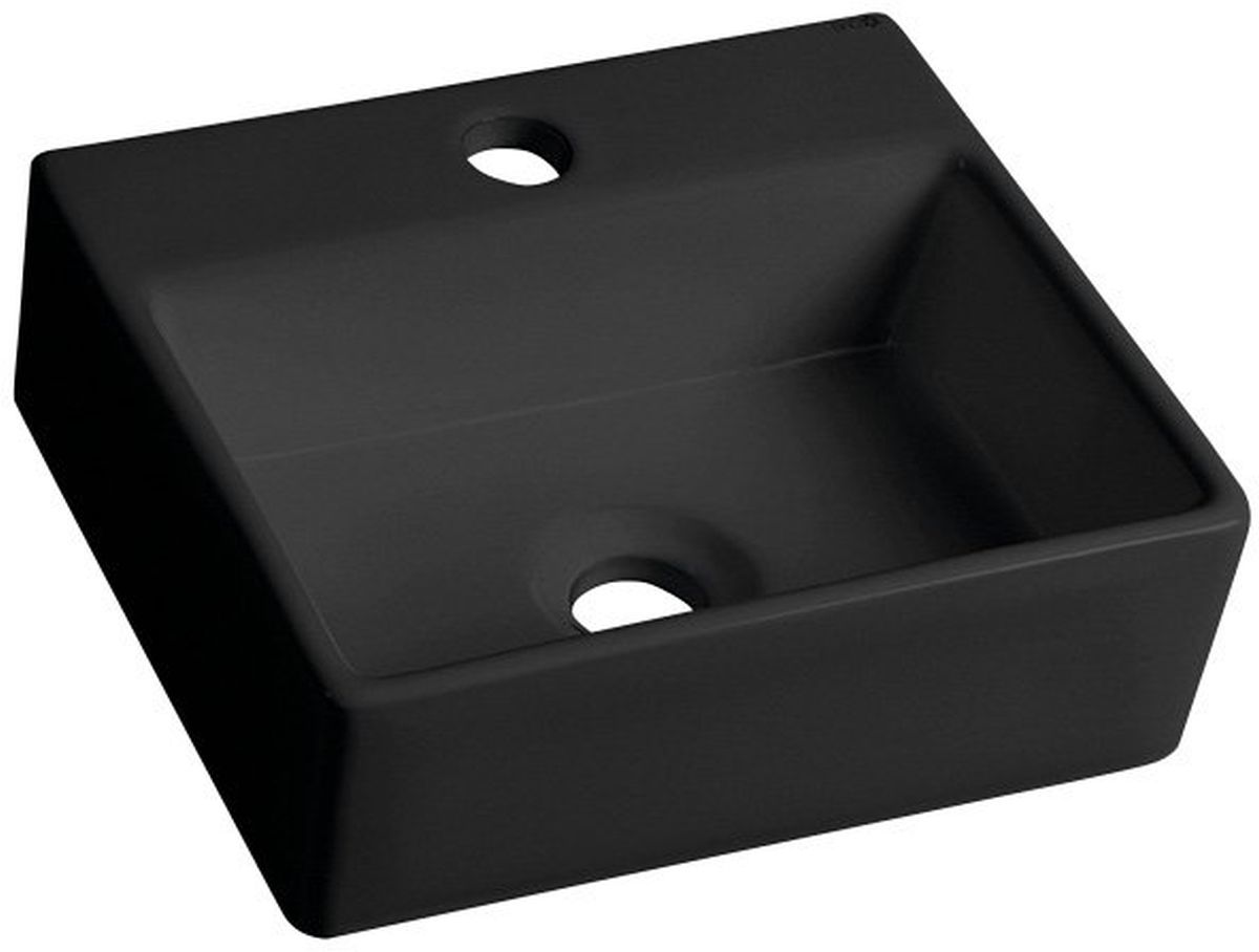 Sapho Small lavabo 33.5x29 cm rectangular clásico-sobre encimera negro BH7002B