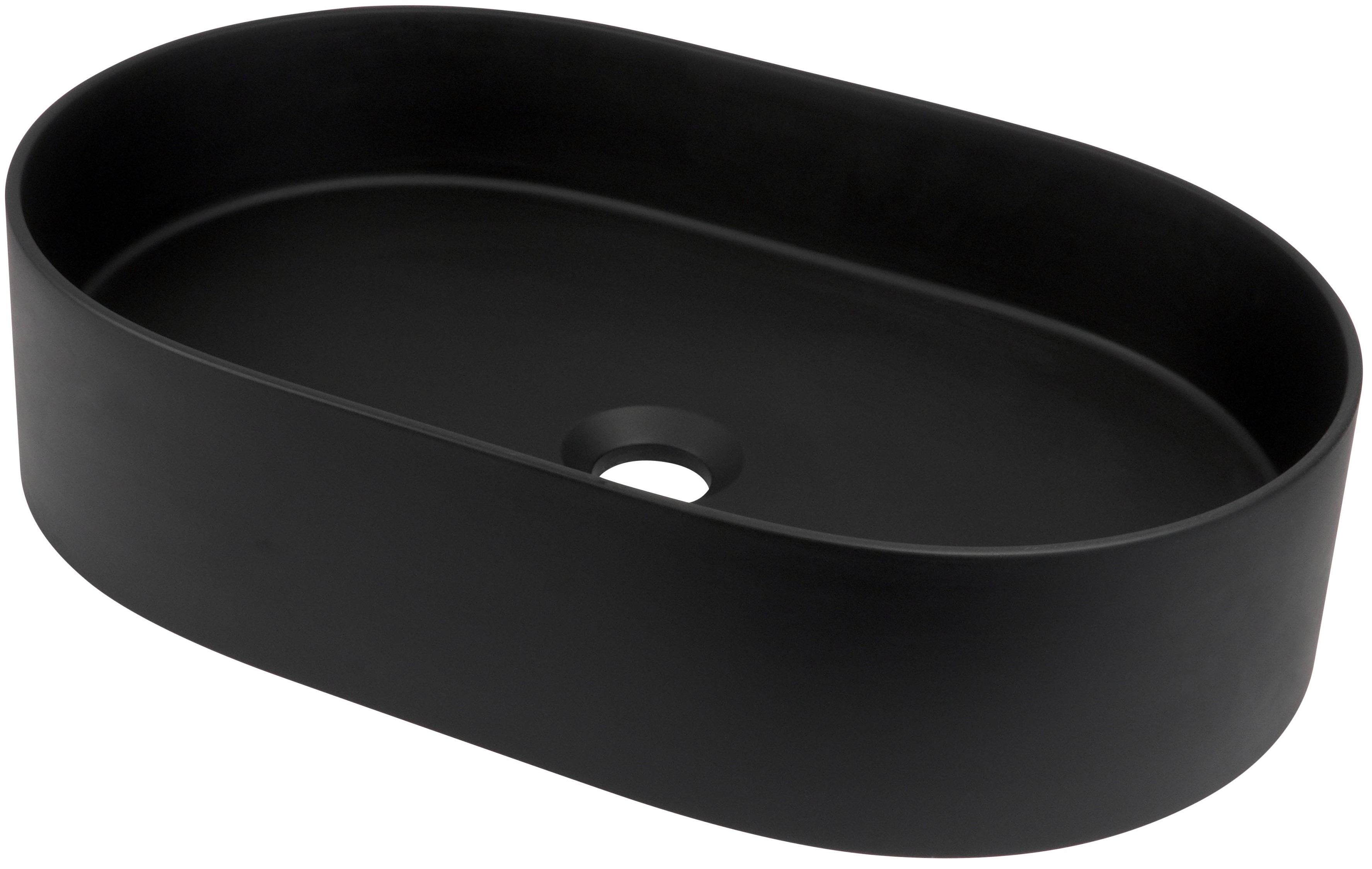 Deante Silia lavabo 55x35 cm oval sobre encimera negro CQS_NU6S