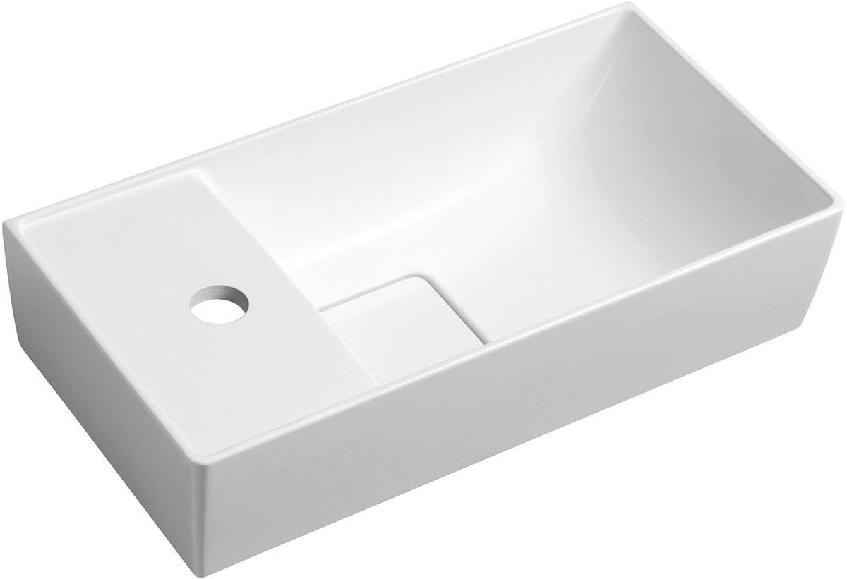 Sapho Smart lavabo 47x24 cm rectangular clásico-para mueble blanco MX475