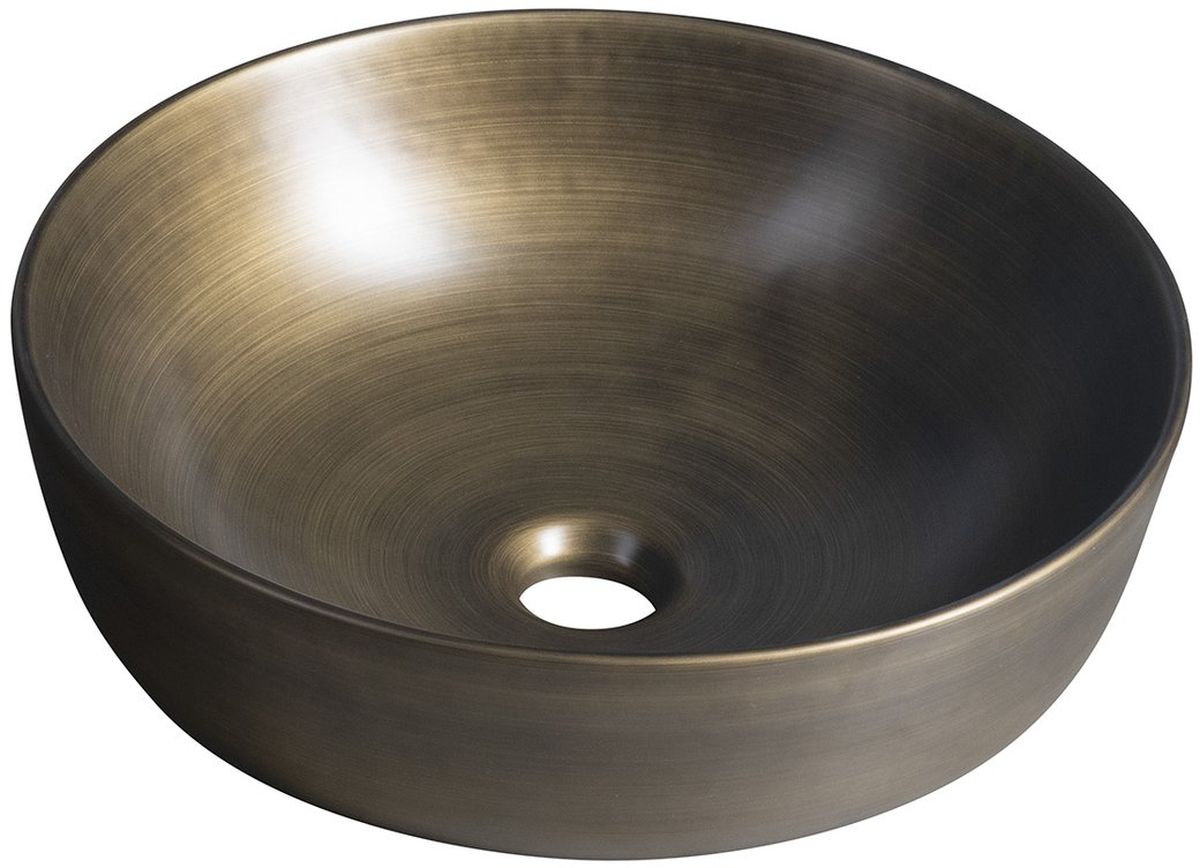 Sapho Priori lavabo 41.5x41.5 cm circular sobre encimera marrón/beige PI032