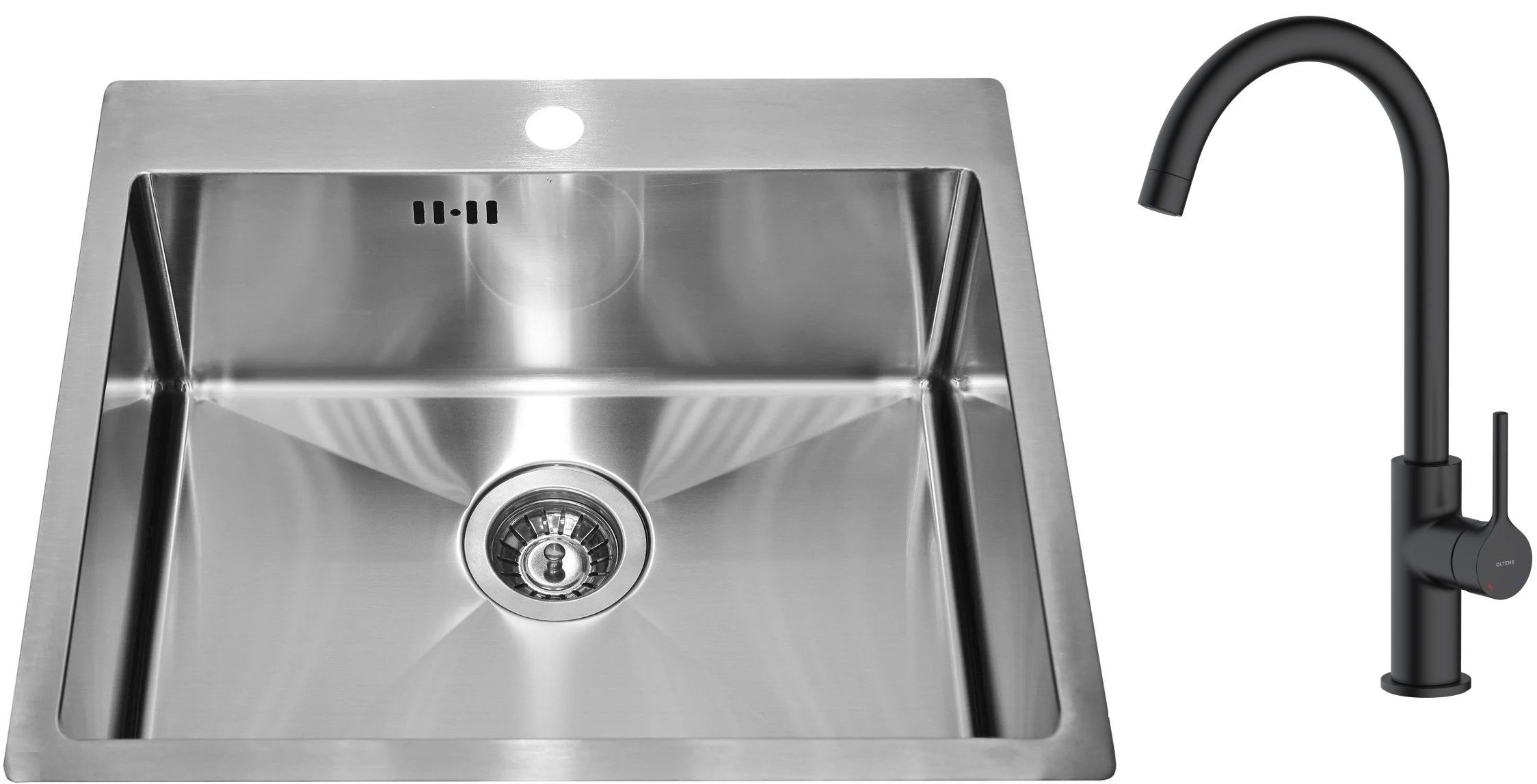 Conjunto fregadero de acero Genesis Concept 1124382, grifo de cocina Oltens Skafta 35206300