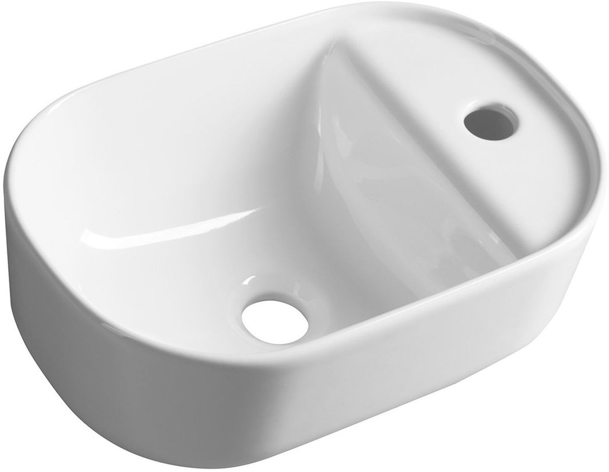 Sapho Manaki lavabo 42x28 cm oval sobre encimera blanco TU0076