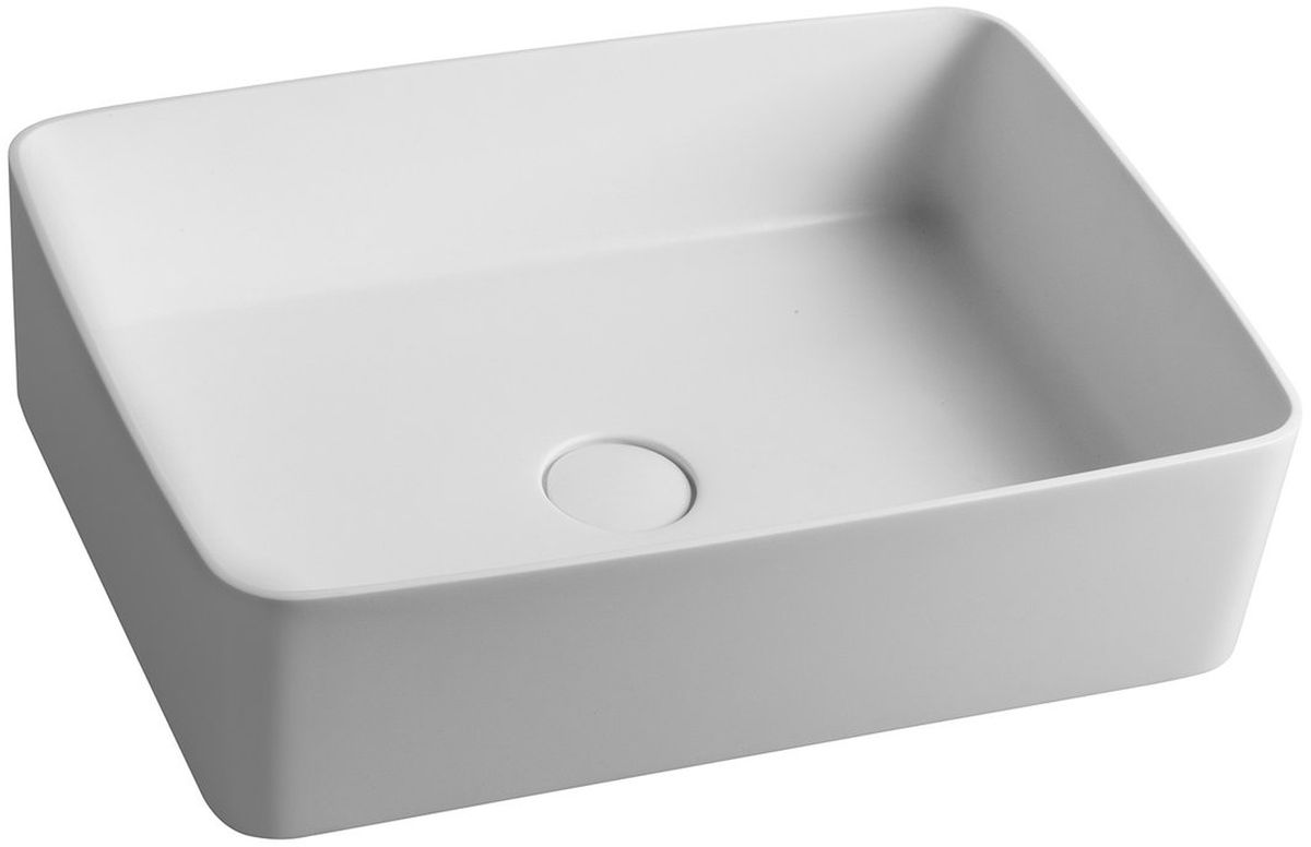 Sapho Thin lavabo 50x36 cm rectangular sobre encimera blanco mate WN321