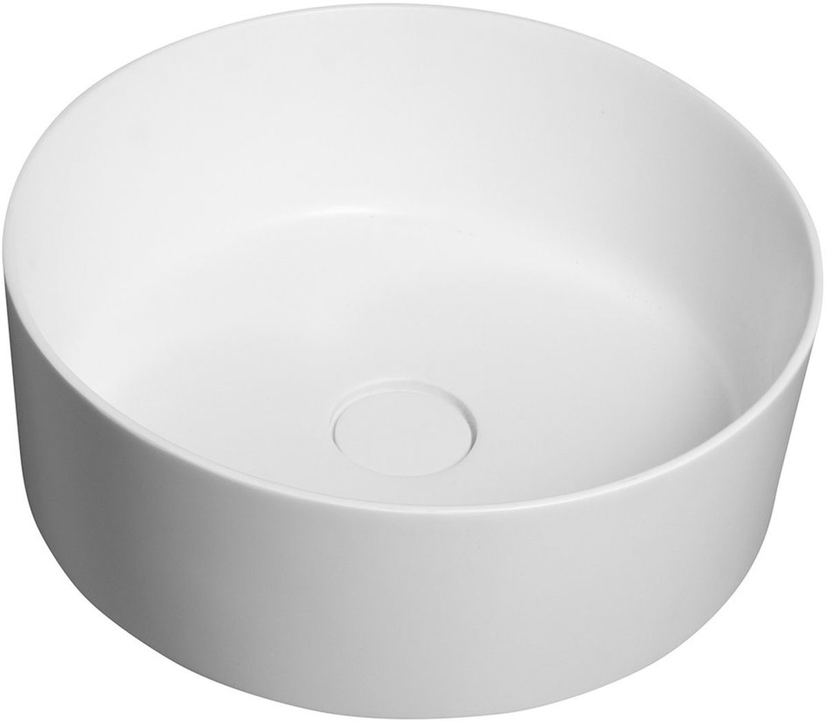 Sapho Thin lavabo 38x38 cm circular sobre encimera blanco WN548
