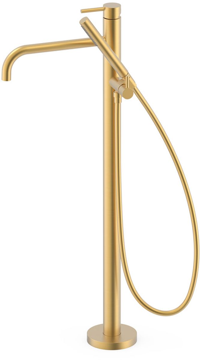 Tres Study Exclusive grifo de bañera y ducha en suelo oro 26247005OM